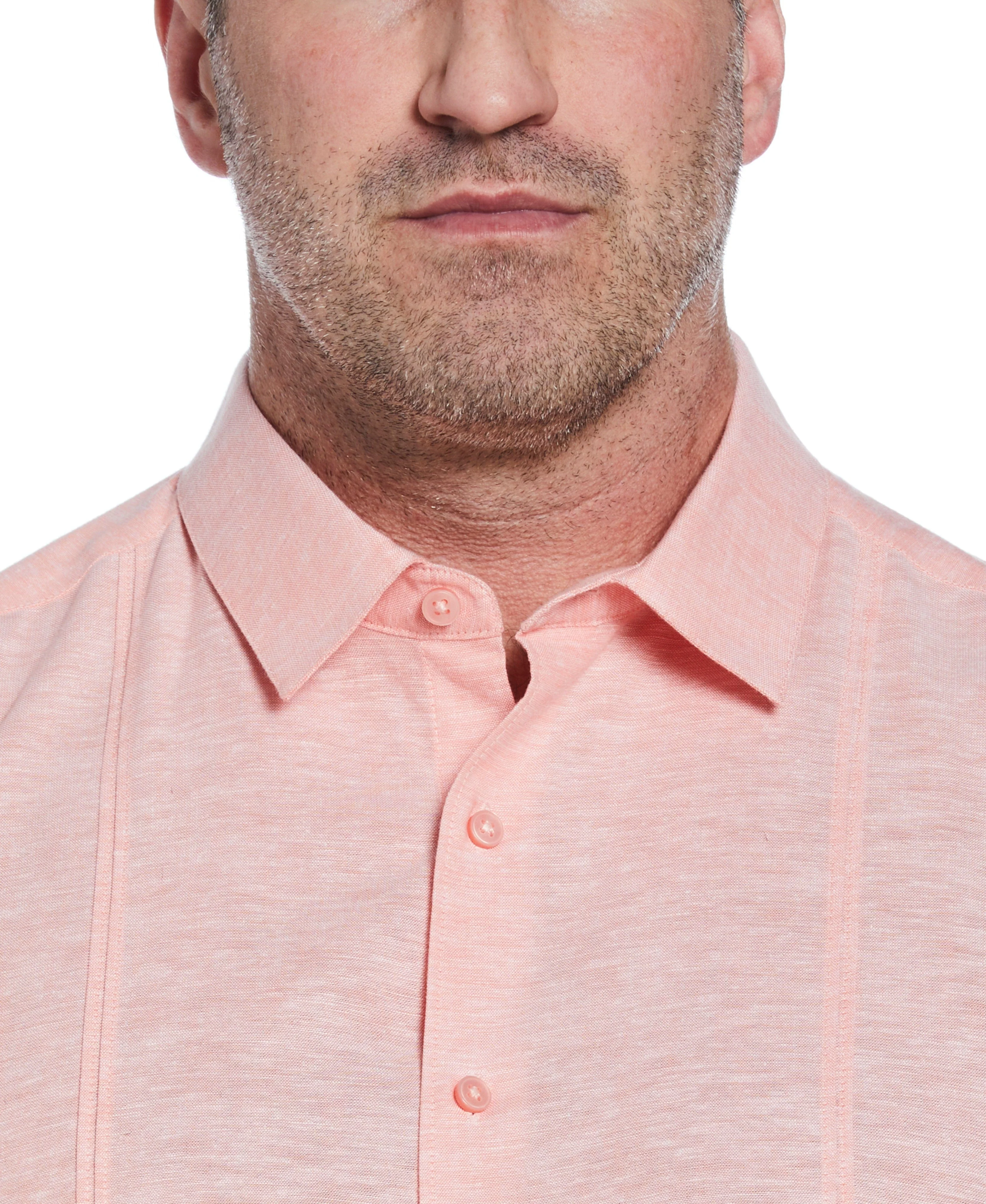 Big & Tall Linen Blend Tuck Panel Shirt - Image 4