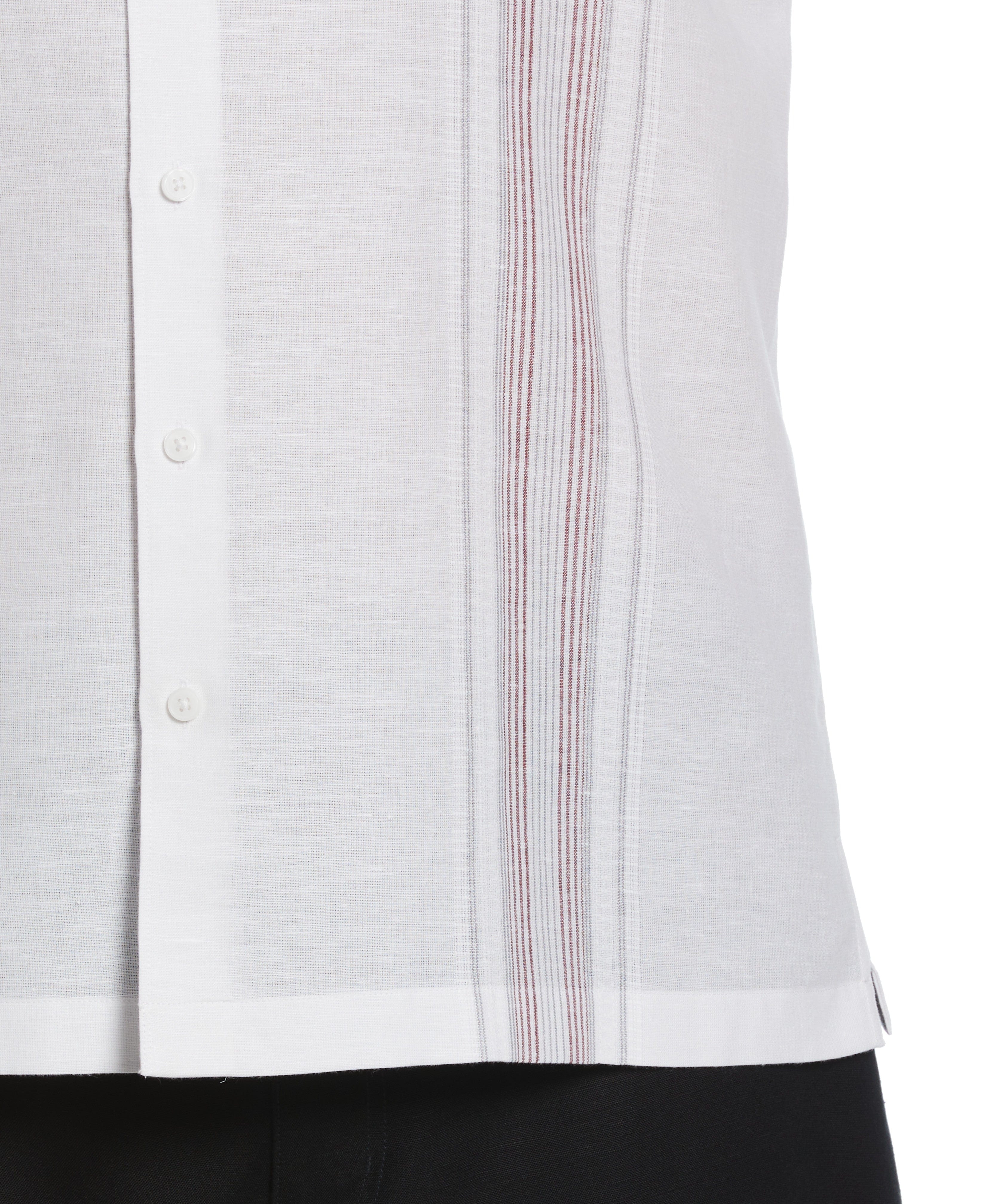 Big & Tall Linen Blend Yarn Dyed Panel Shirt - Image 3