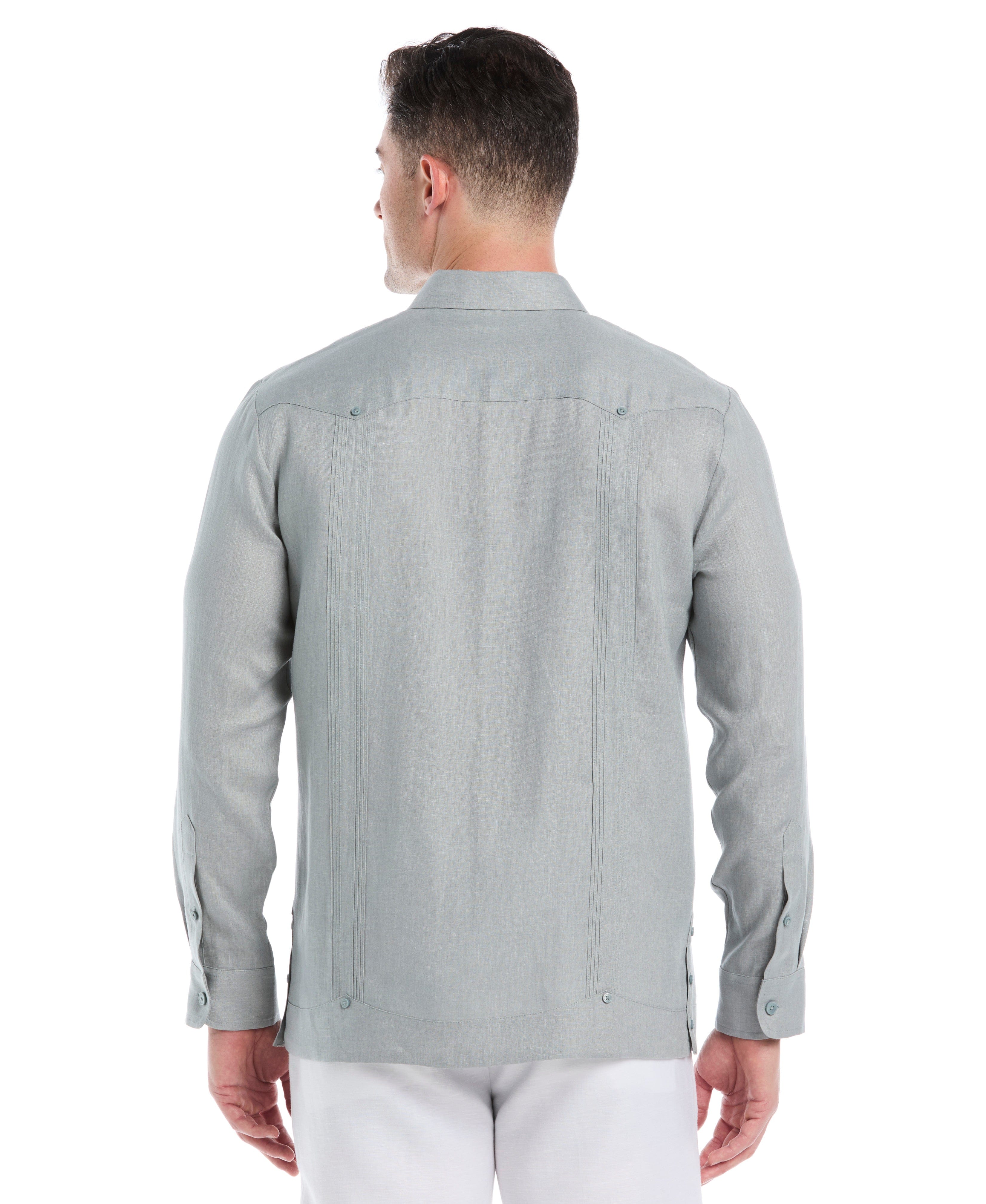 Big & Tall 100% Linen Classic Guayabera Shirt - Long Sleeve - Image 12