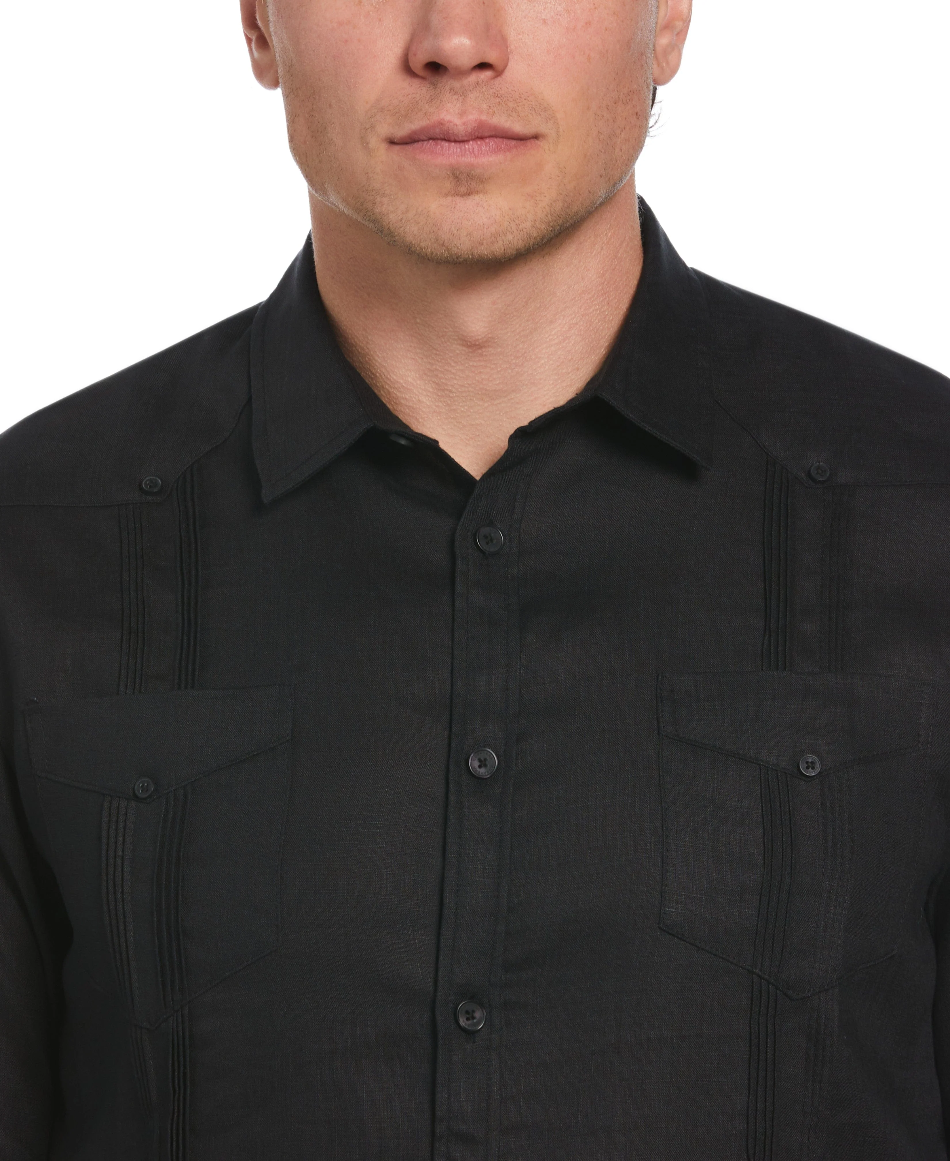 Big & Tall 100% Linen Classic Guayabera Shirt - Long Sleeve - Image 20
