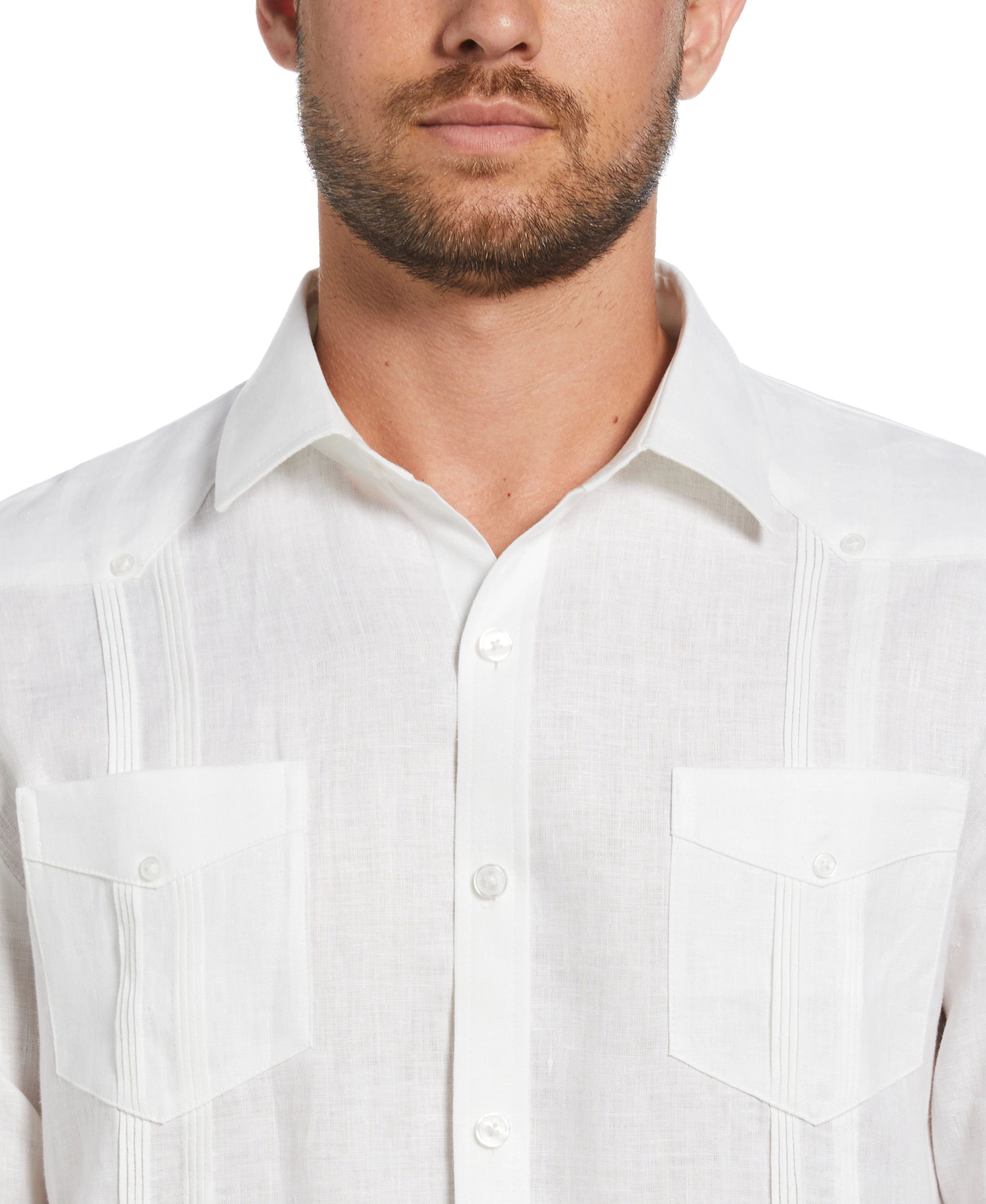 Big & Tall 100% Linen Classic Guayabera Shirt - Long Sleeve - Image 25