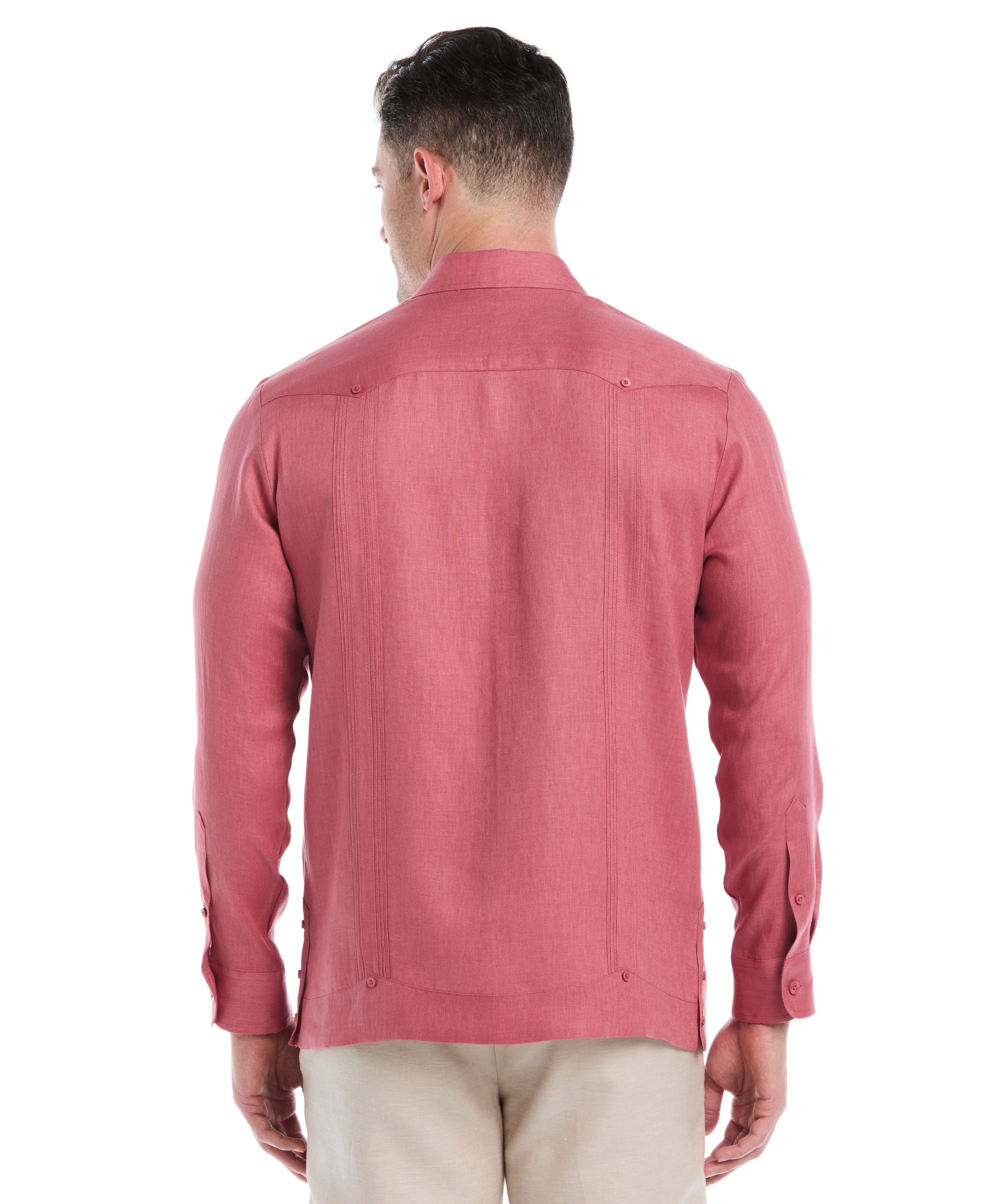 Big & Tall 100% Linen Classic Guayabera Shirt - Long Sleeve - Image 28