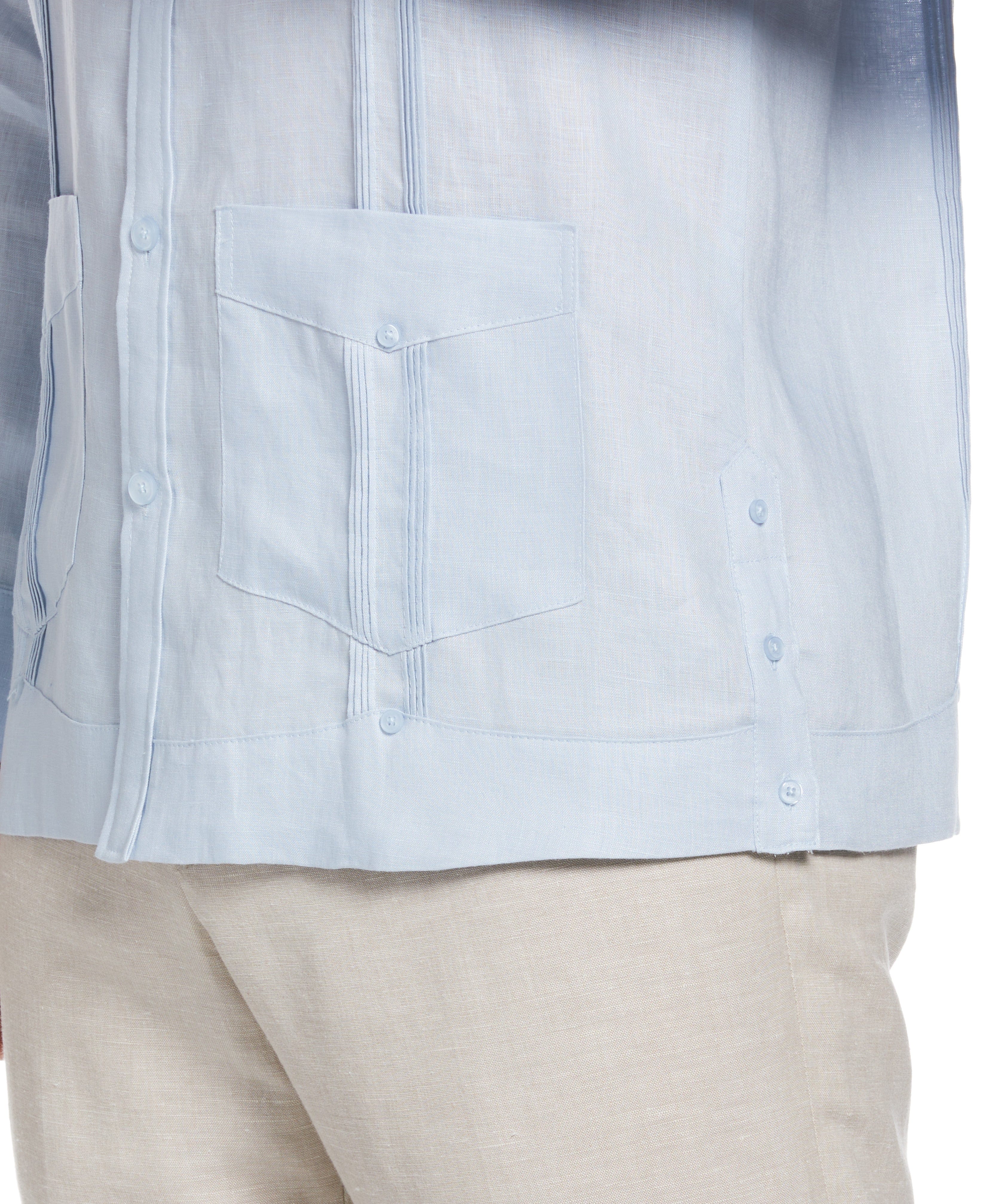 Big & Tall 100% Linen Classic Guayabera Shirt - Long Sleeve - Image 3