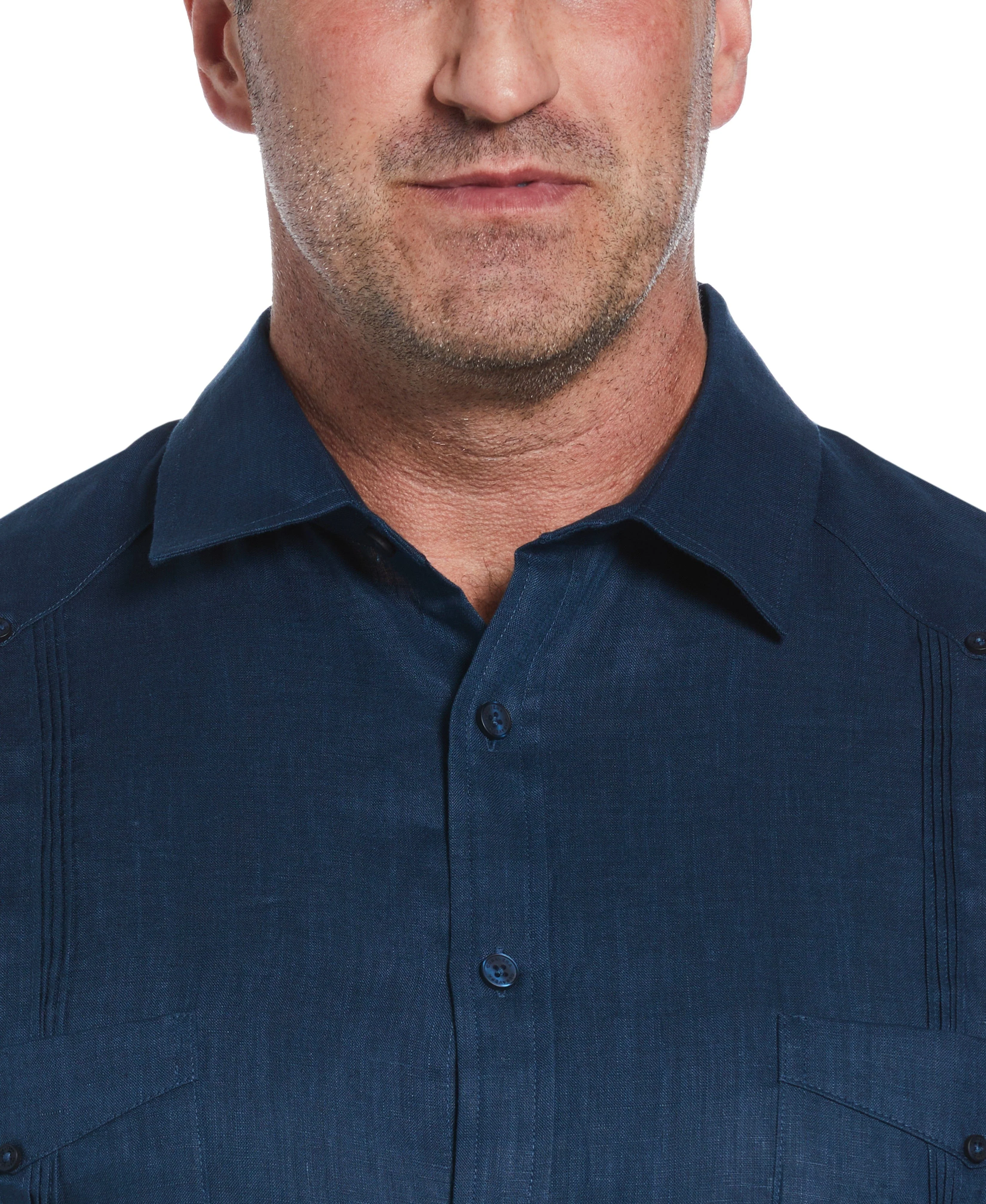 Big & Tall 100% Linen Classic Guayabera Shirt - Long Sleeve - Image 36