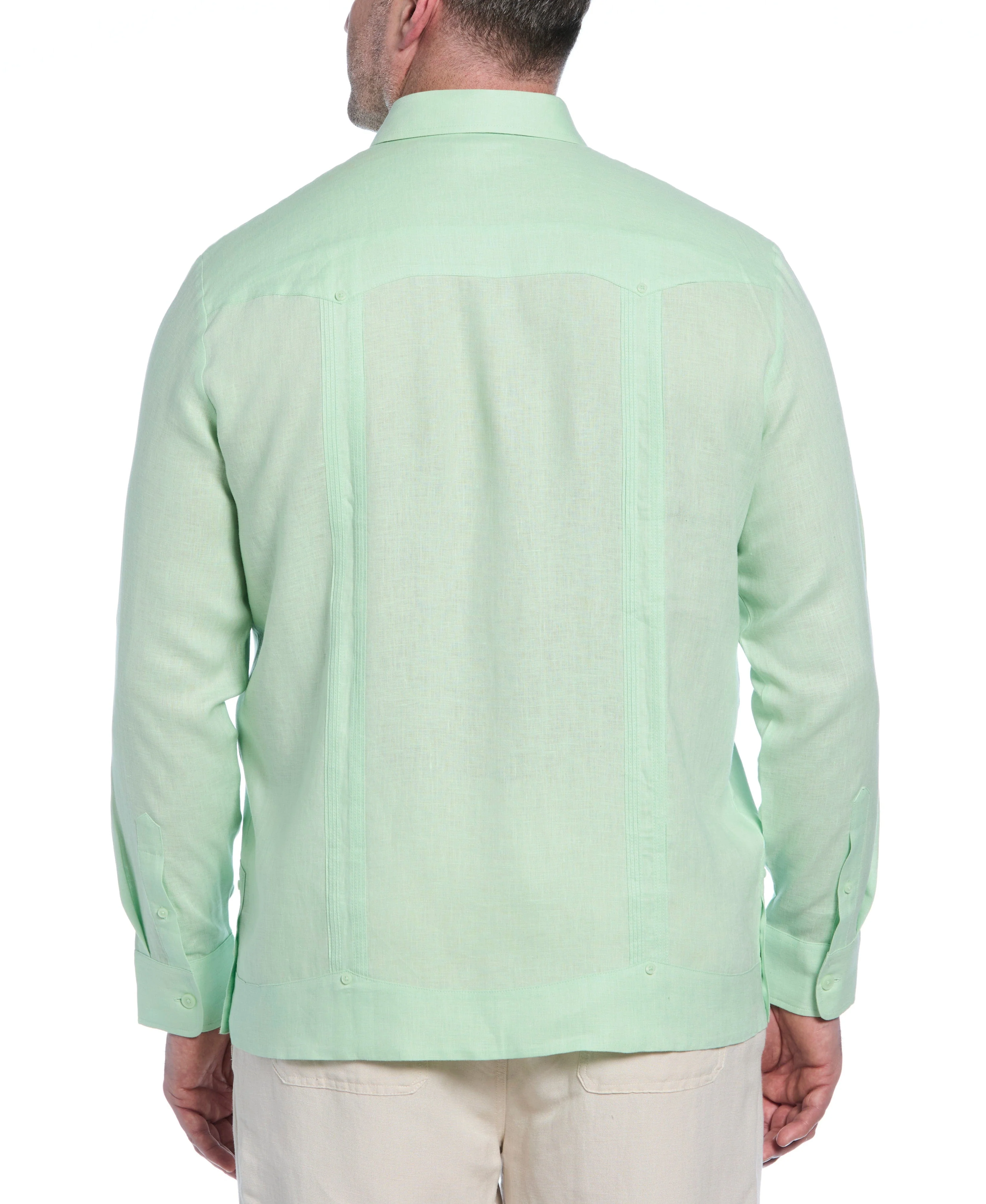 Big & Tall 100% Linen Classic Guayabera Shirt - Long Sleeve - Image 44