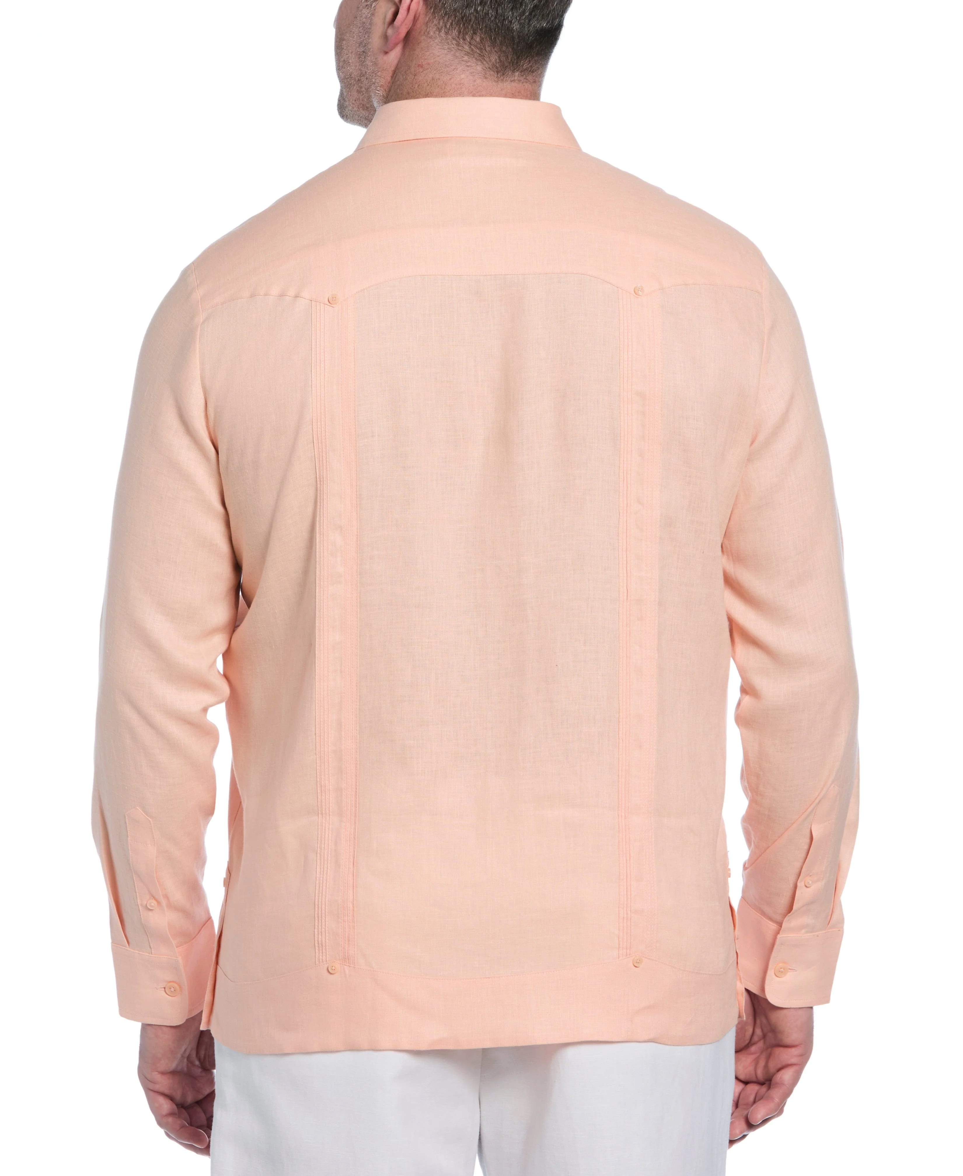 Big & Tall 100% Linen Classic Guayabera Shirt - Long Sleeve - Image 49
