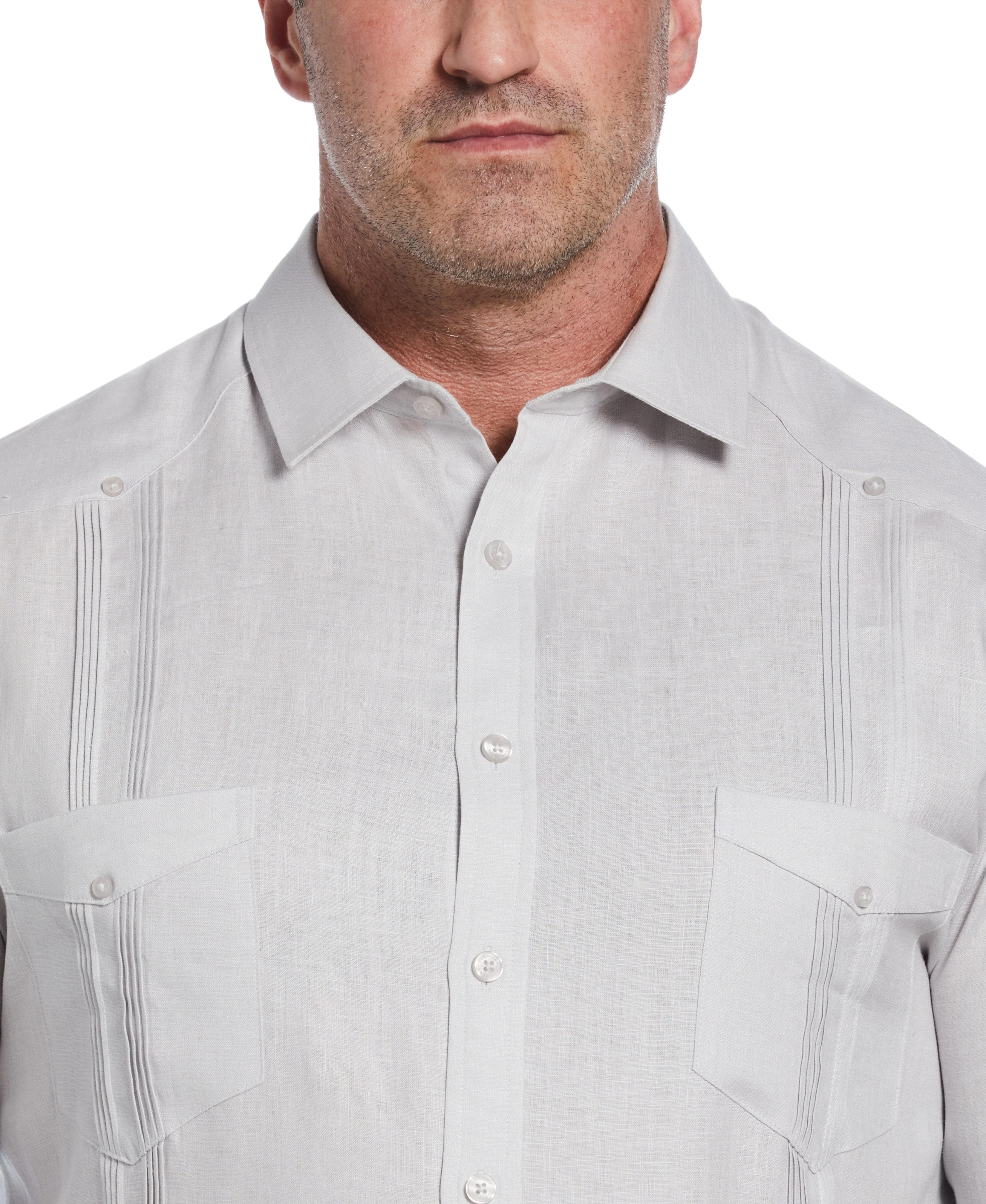 Big & Tall 100% Linen Classic Guayabera Shirt - Long Sleeve - Image 56
