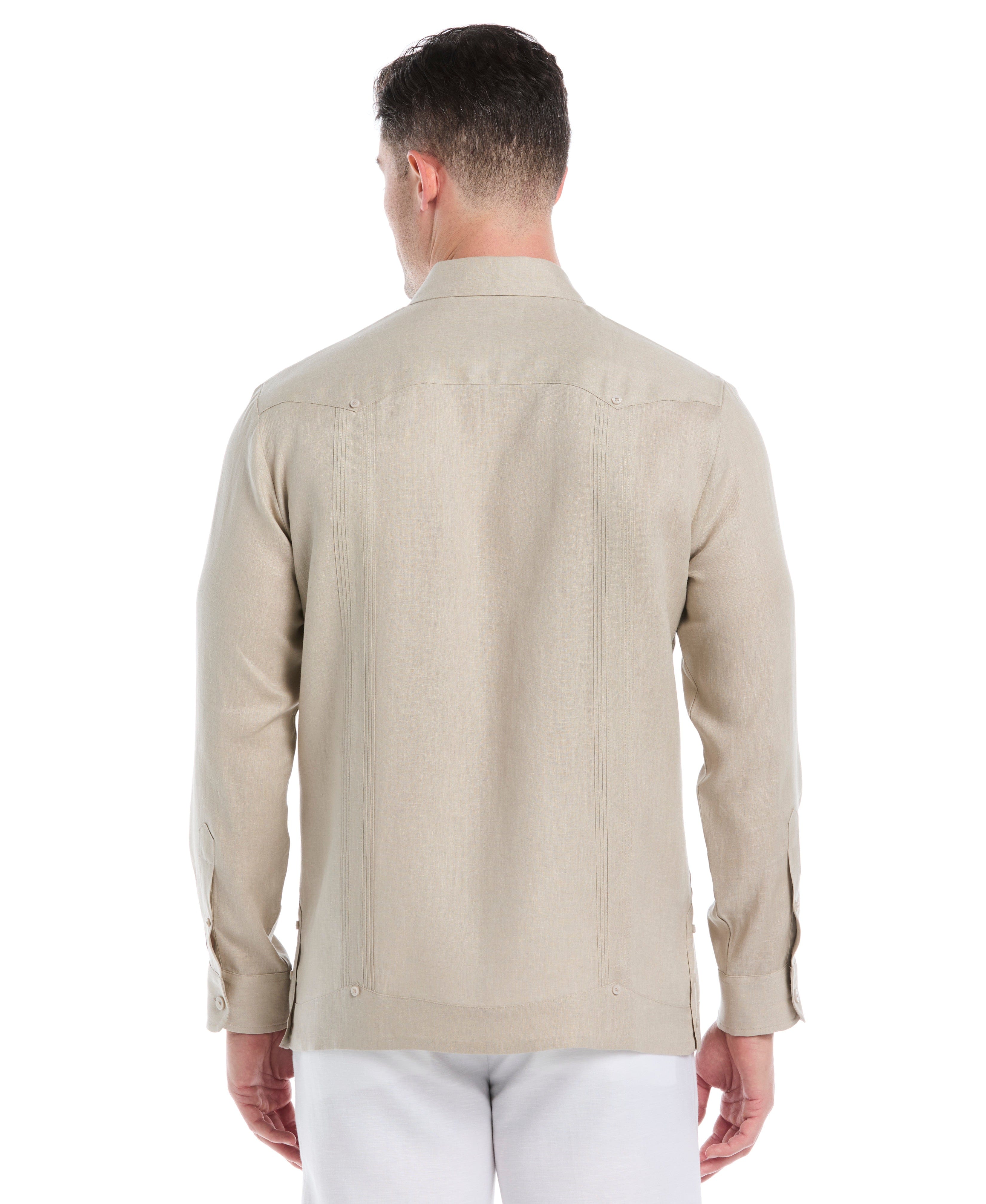Big & Tall 100% Linen Classic Guayabera Shirt - Long Sleeve - Image 6