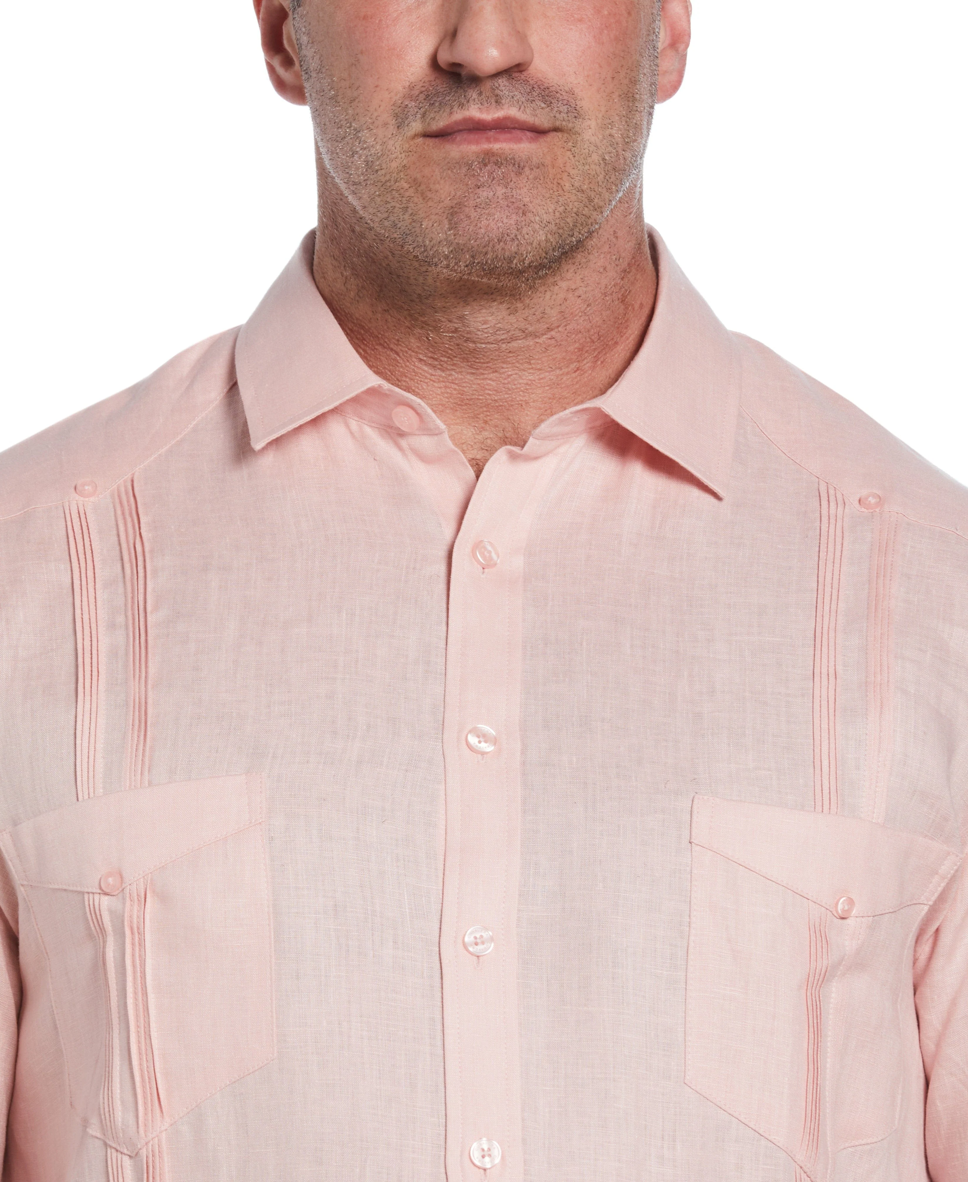 Big & Tall 100% Linen Classic Guayabera Shirt - Long Sleeve - Image 61