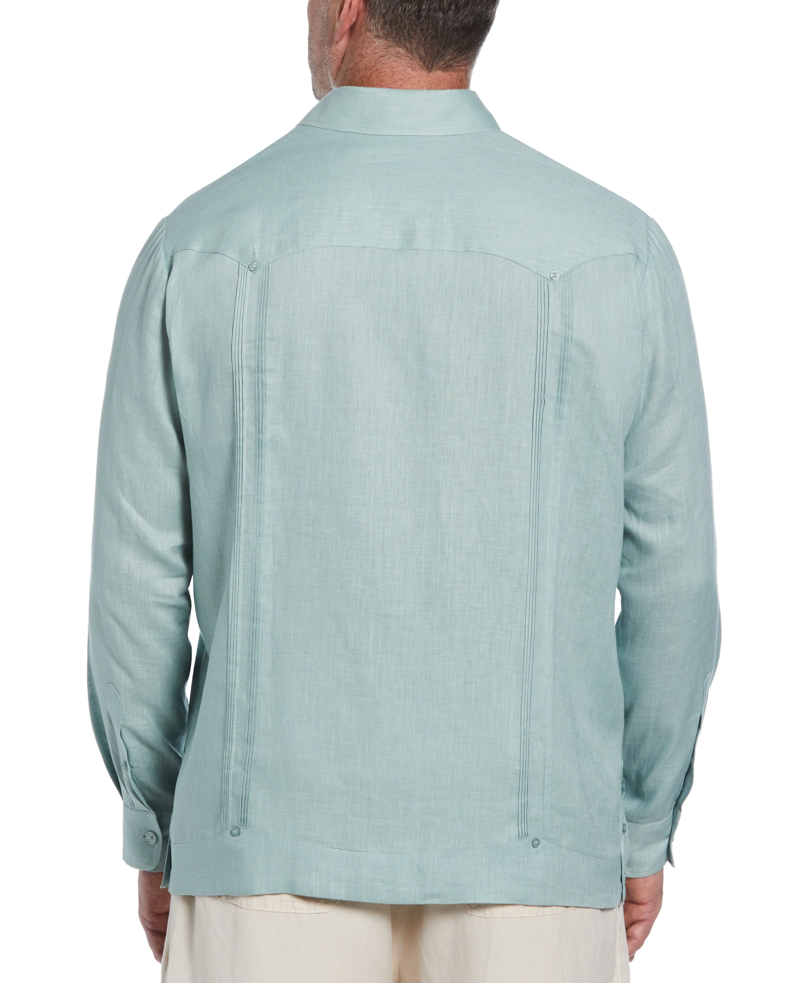 Big & Tall 100% Linen Classic Guayabera Shirt - Long Sleeve - Image 64