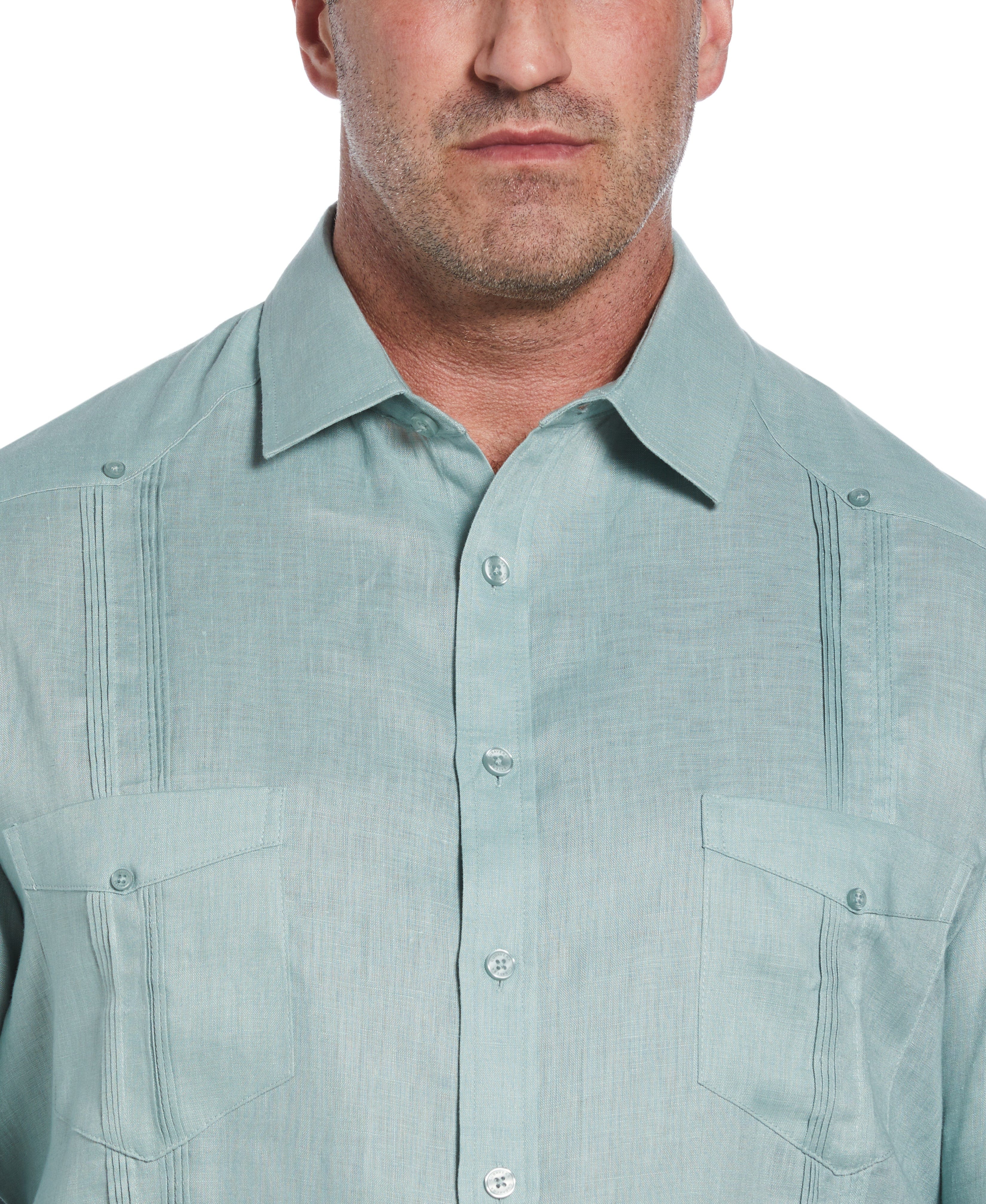 Big & Tall 100% Linen Classic Guayabera Shirt - Long Sleeve - Image 66