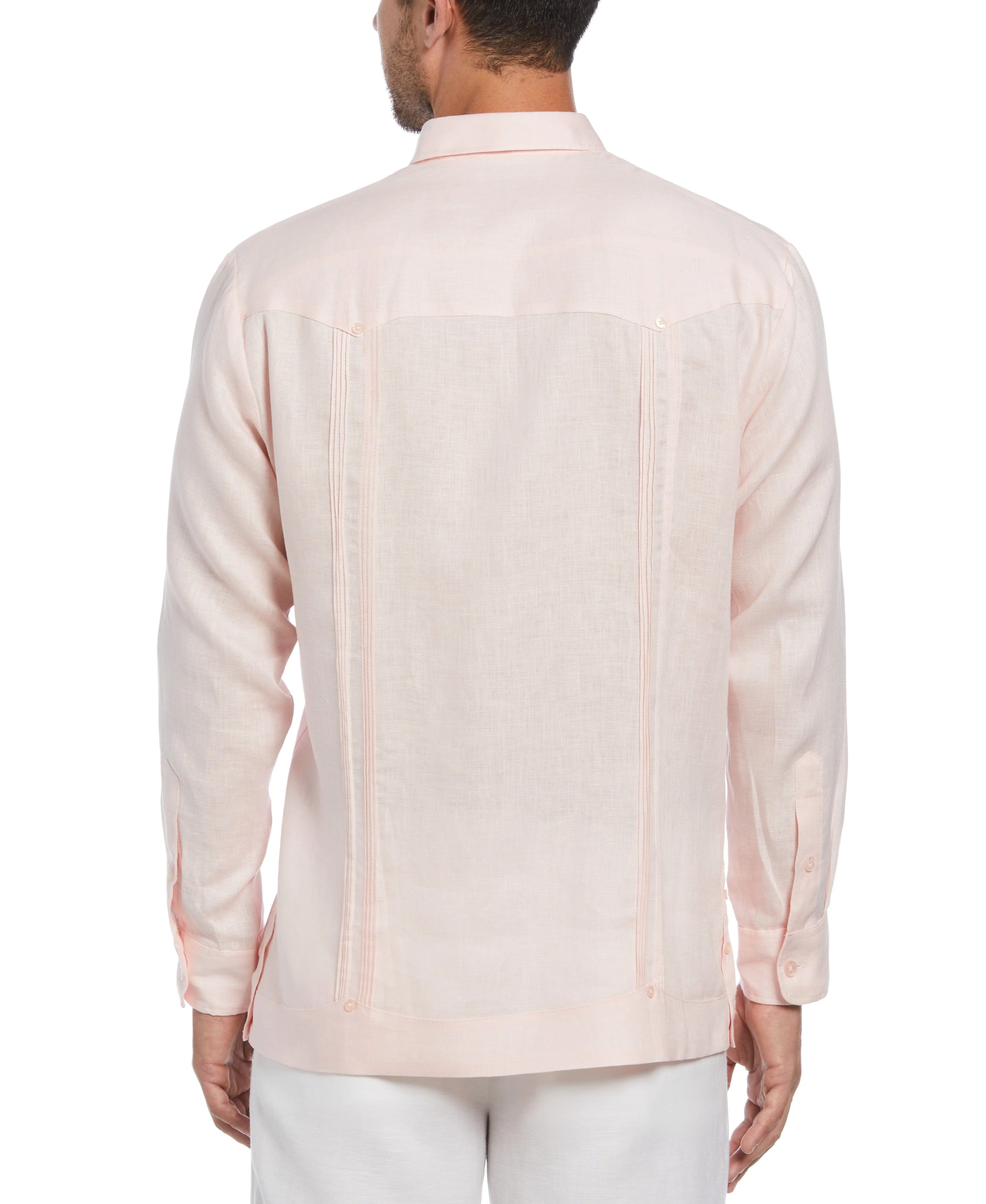 Big & Tall 100% Linen Classic Guayabera Shirt - Long Sleeve - Image 69