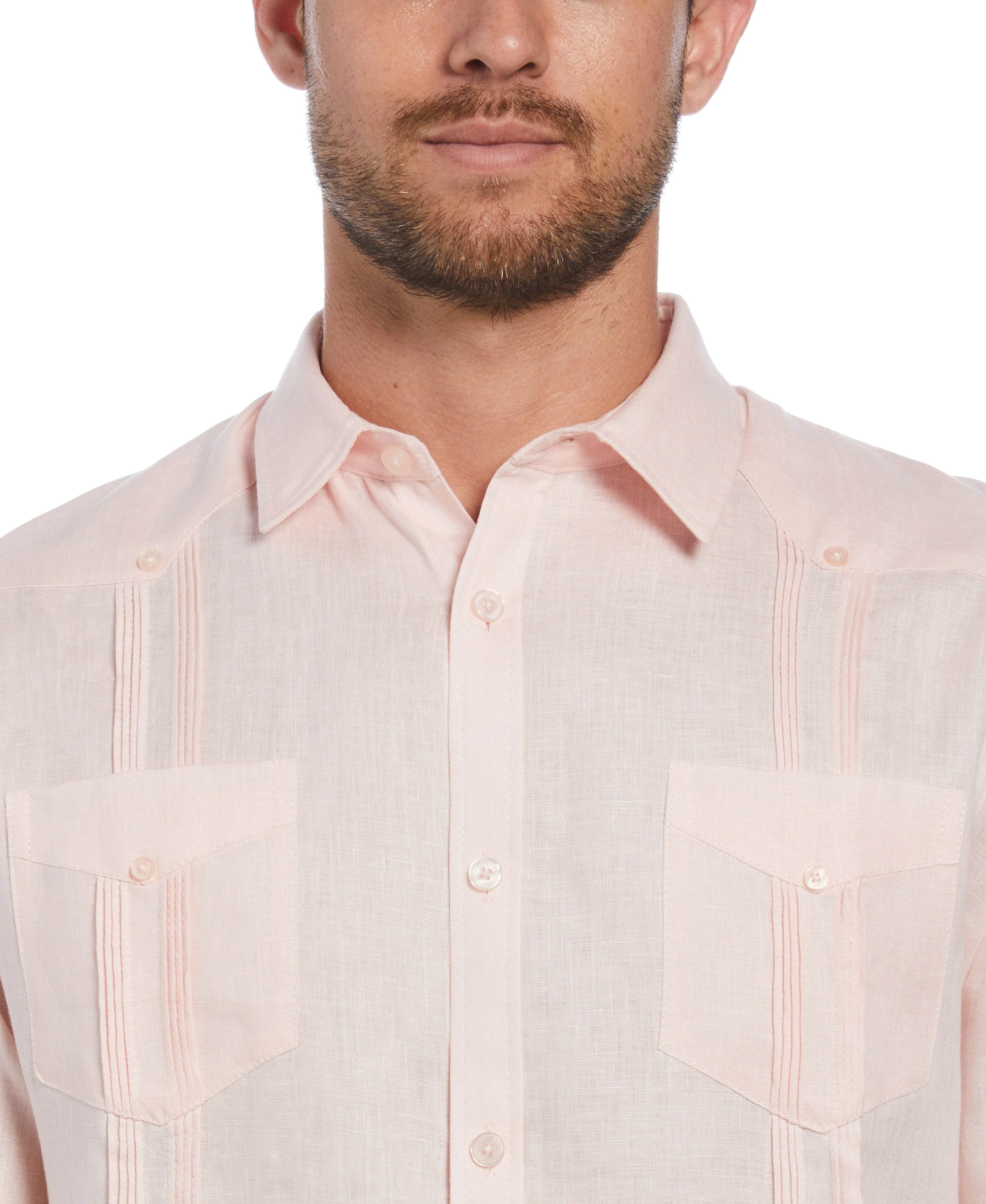 Big & Tall 100% Linen Classic Guayabera Shirt - Long Sleeve - Image 70