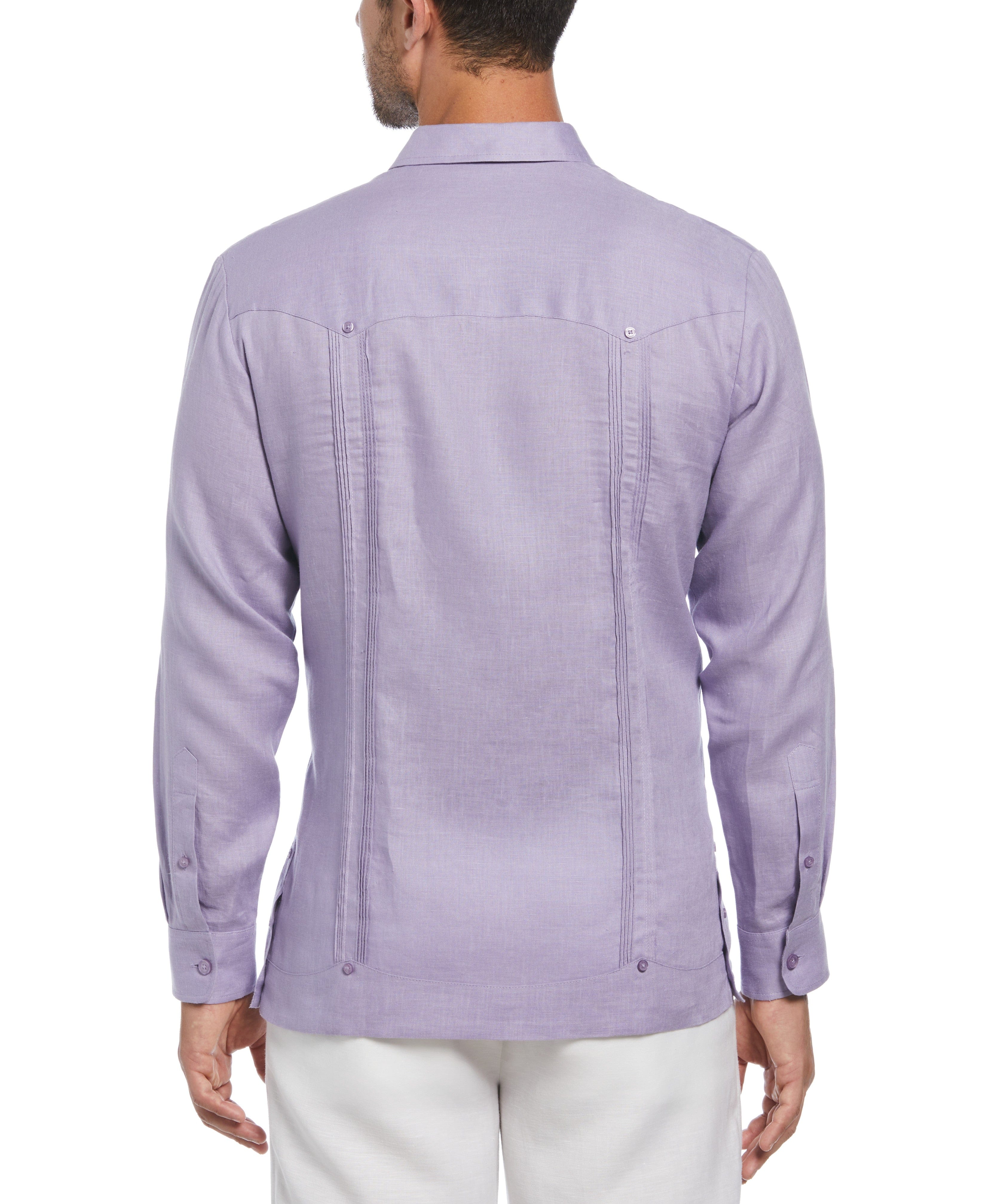 Big & Tall 100% Linen Classic Guayabera Shirt - Long Sleeve - Image 73