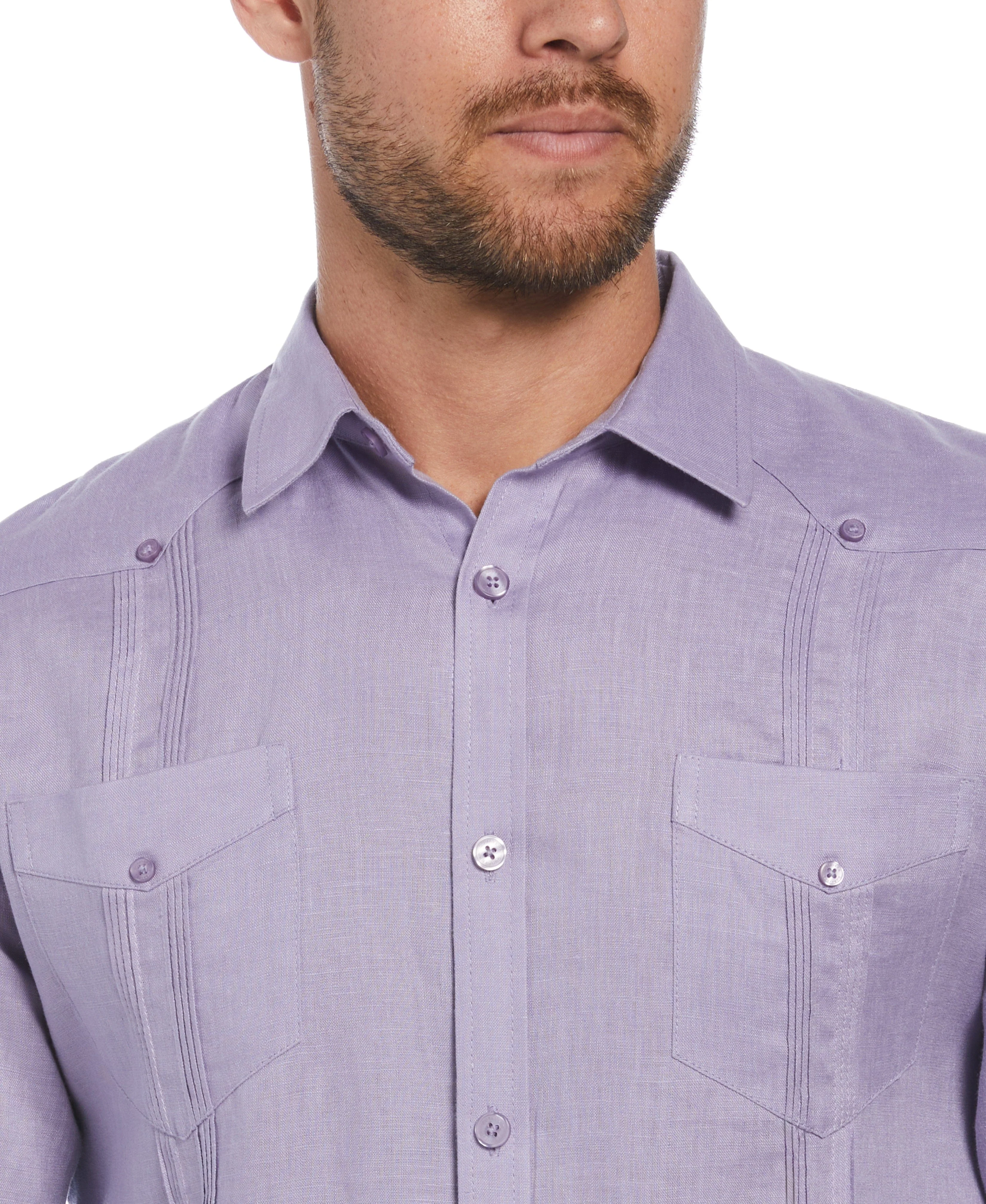 Big & Tall 100% Linen Classic Guayabera Shirt - Long Sleeve - Image 75