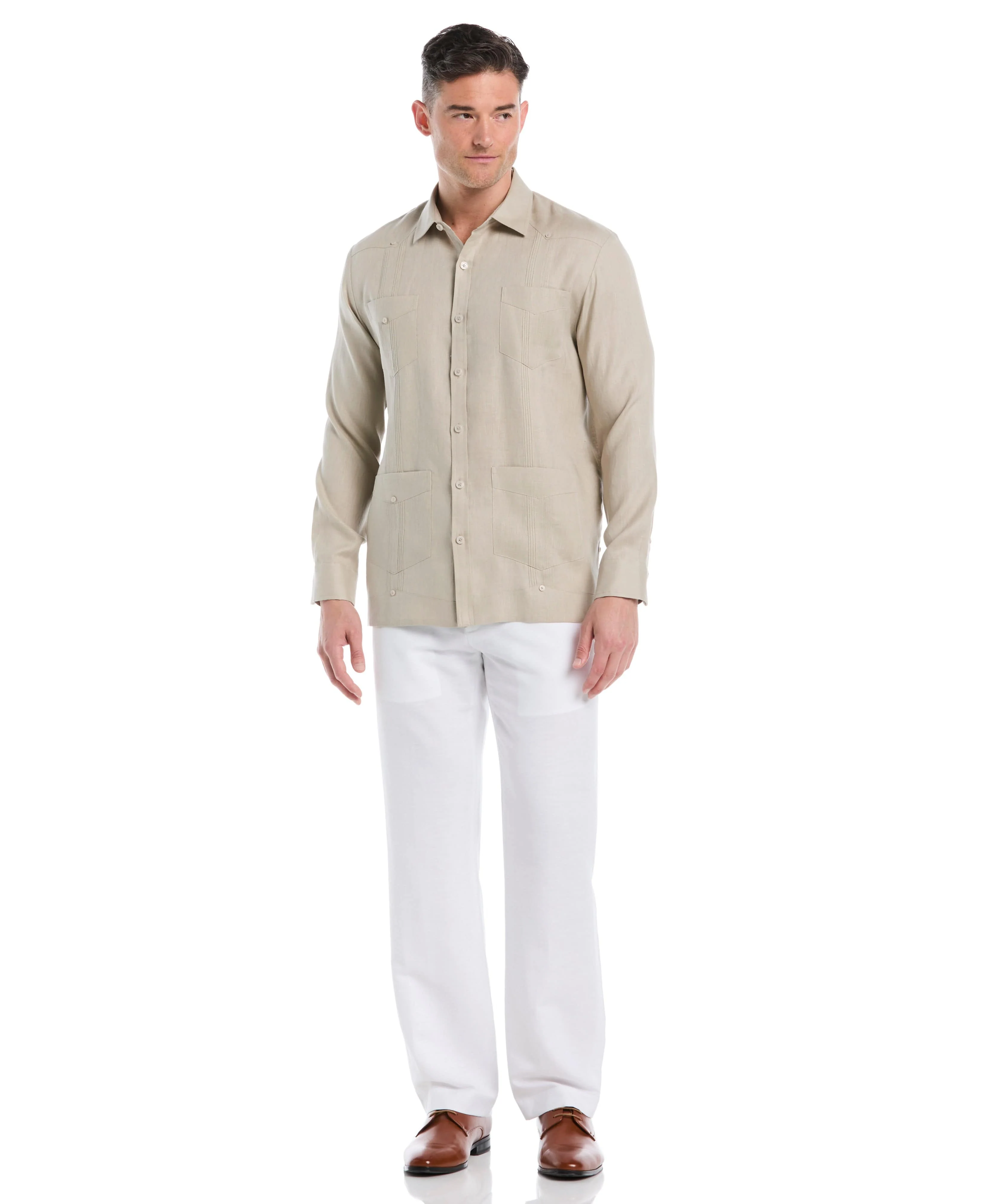 Big & Tall 100% Linen Classic Guayabera Shirt - Long Sleeve - Image 8