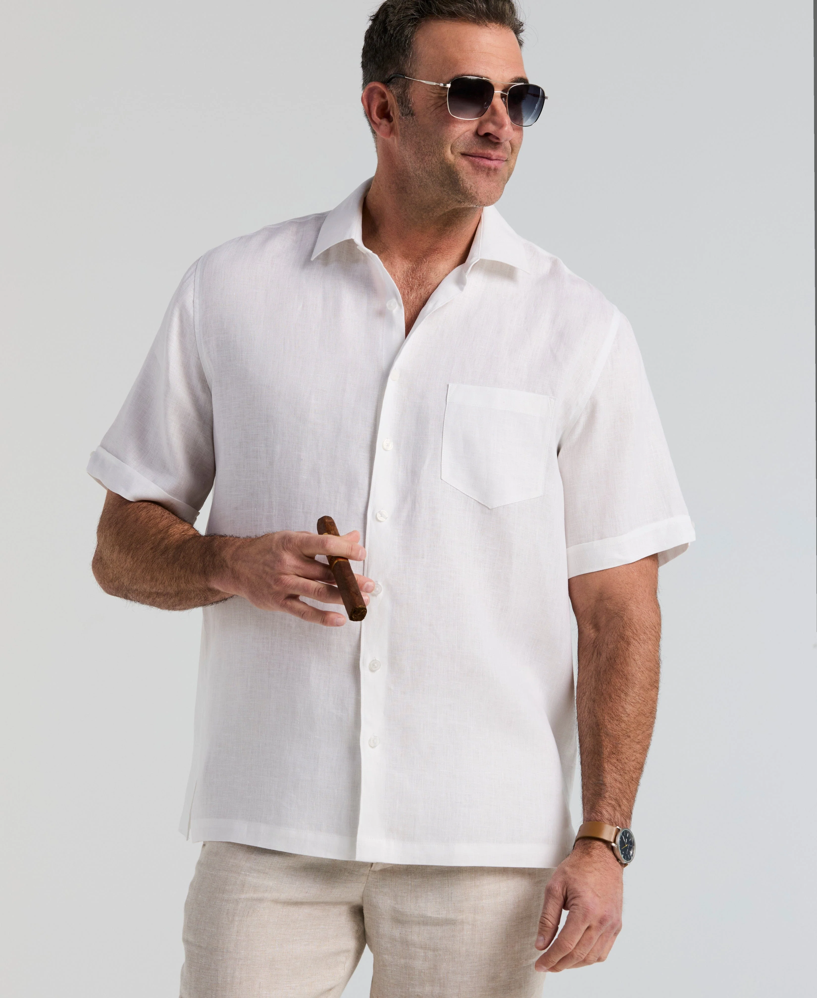 Big & Tall Classic Linen Solid Shirt - Image 6