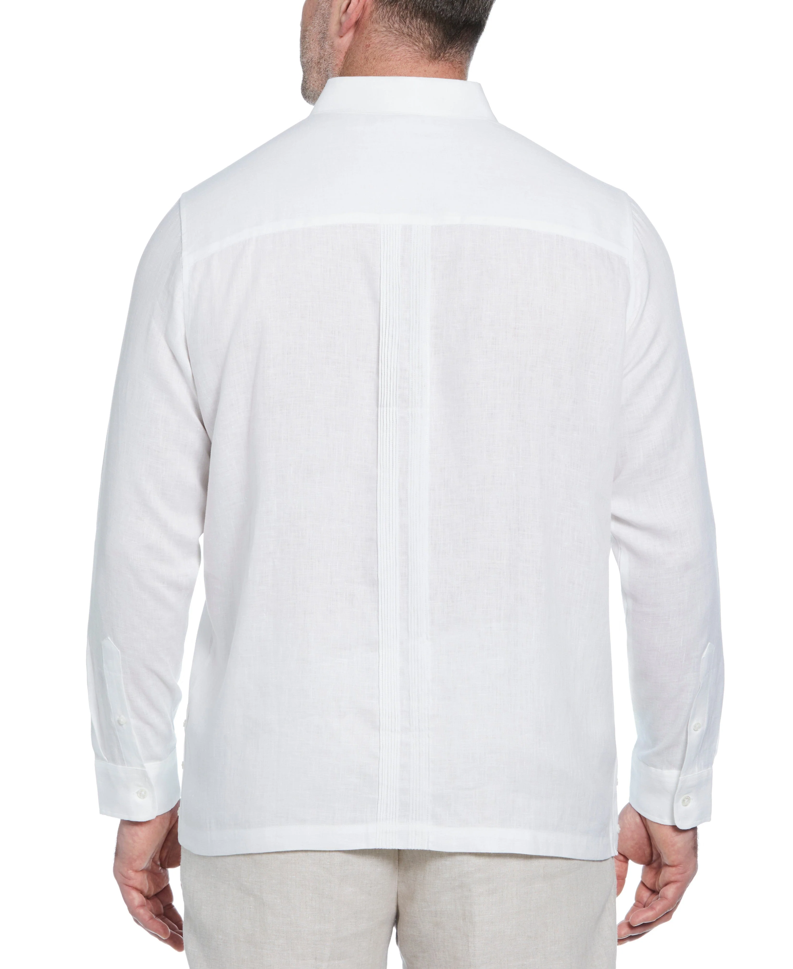 Big & Tall Linen Multi Pintuck Guayabera Shirt - Image 2