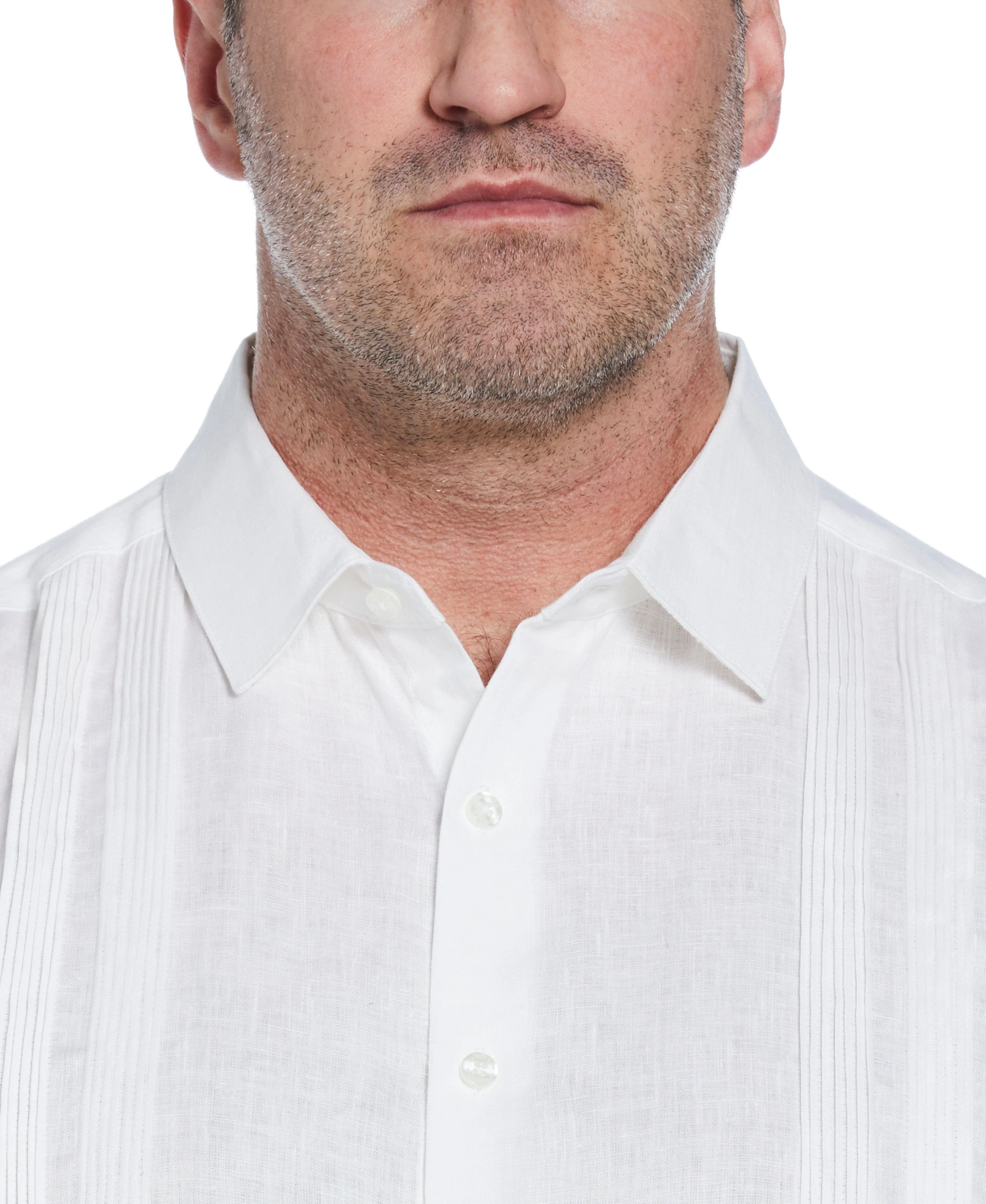 Big & Tall Linen Multi Pintuck Guayabera Shirt - Image 4