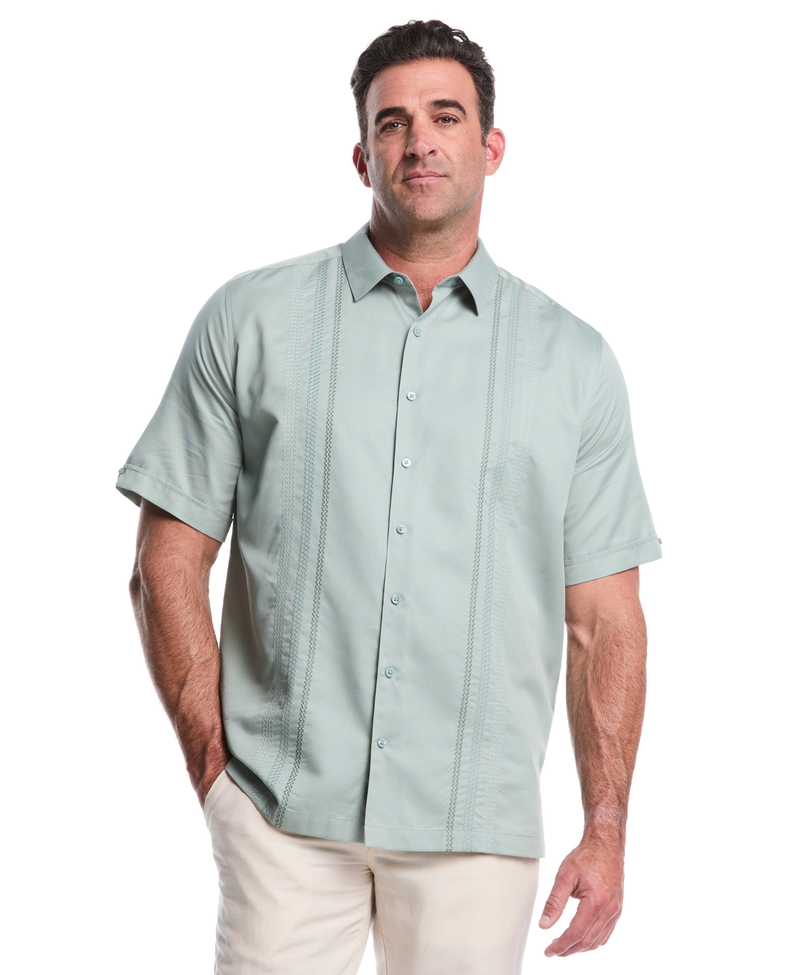 Big & Tall Ombre Embroidery Panel Shirt - Image 7
