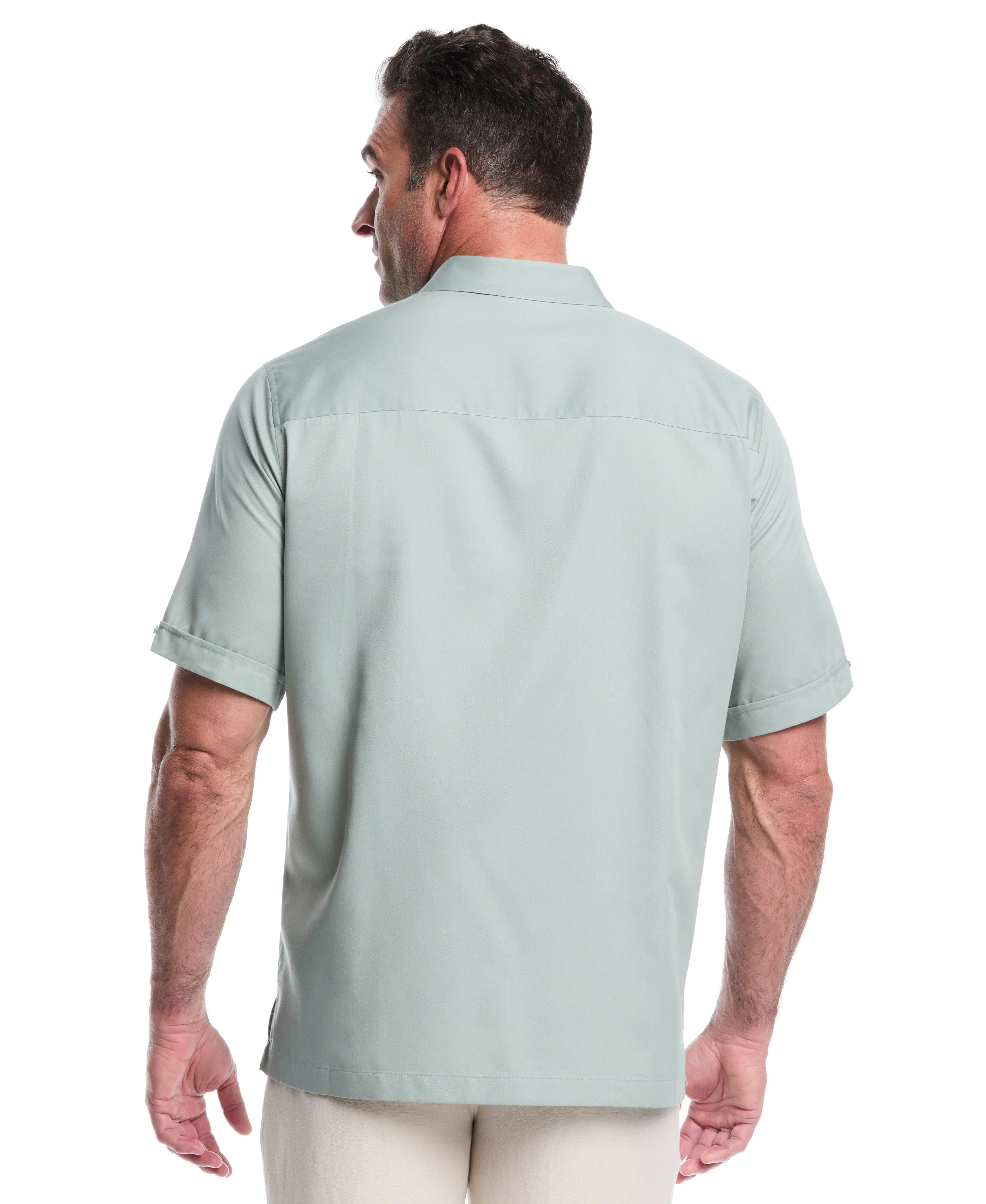 Big & Tall Ombre Embroidery Panel Shirt - Image 9