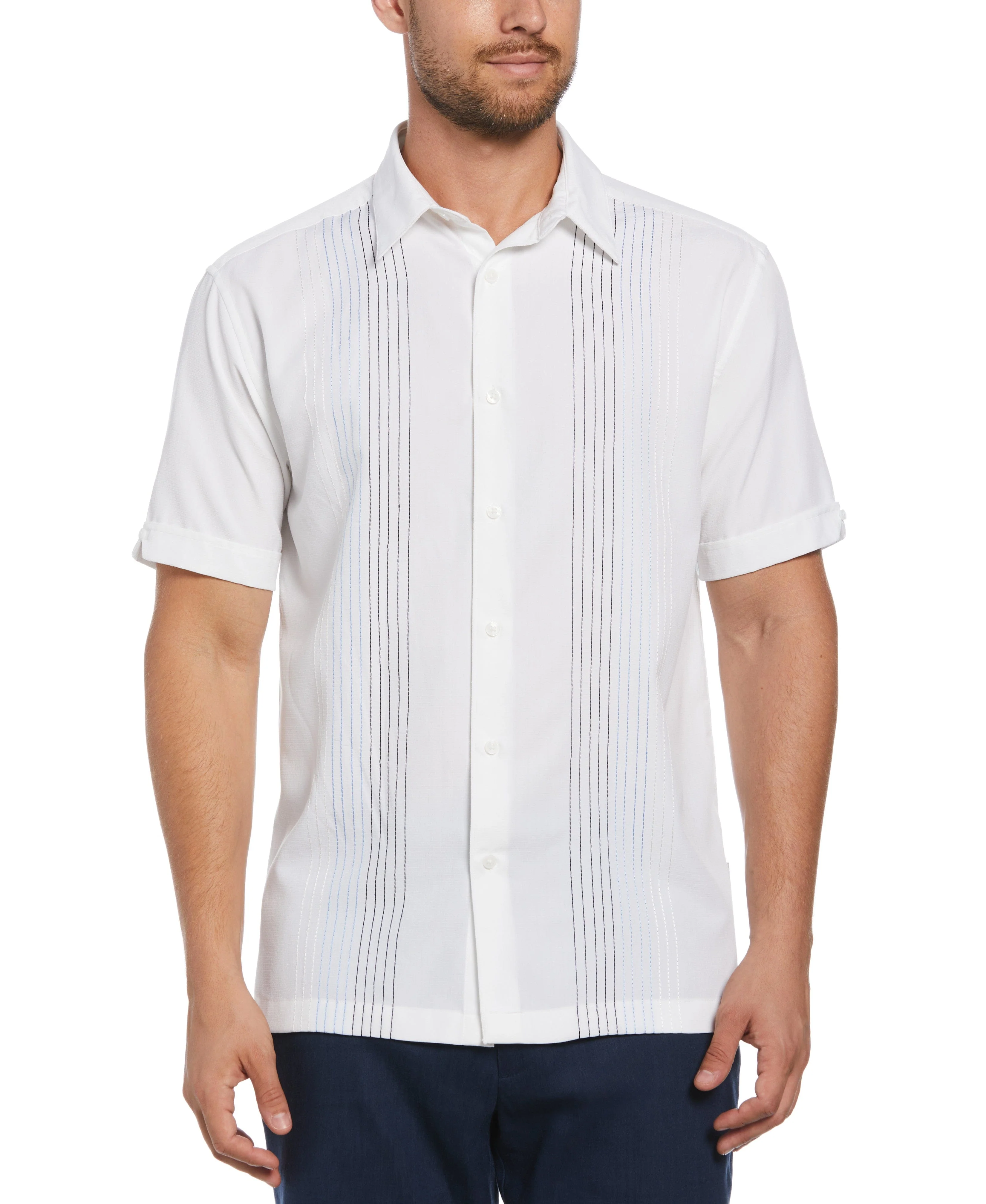 Big & Tall Ombre Embroidered Panel Shirt - Image 13