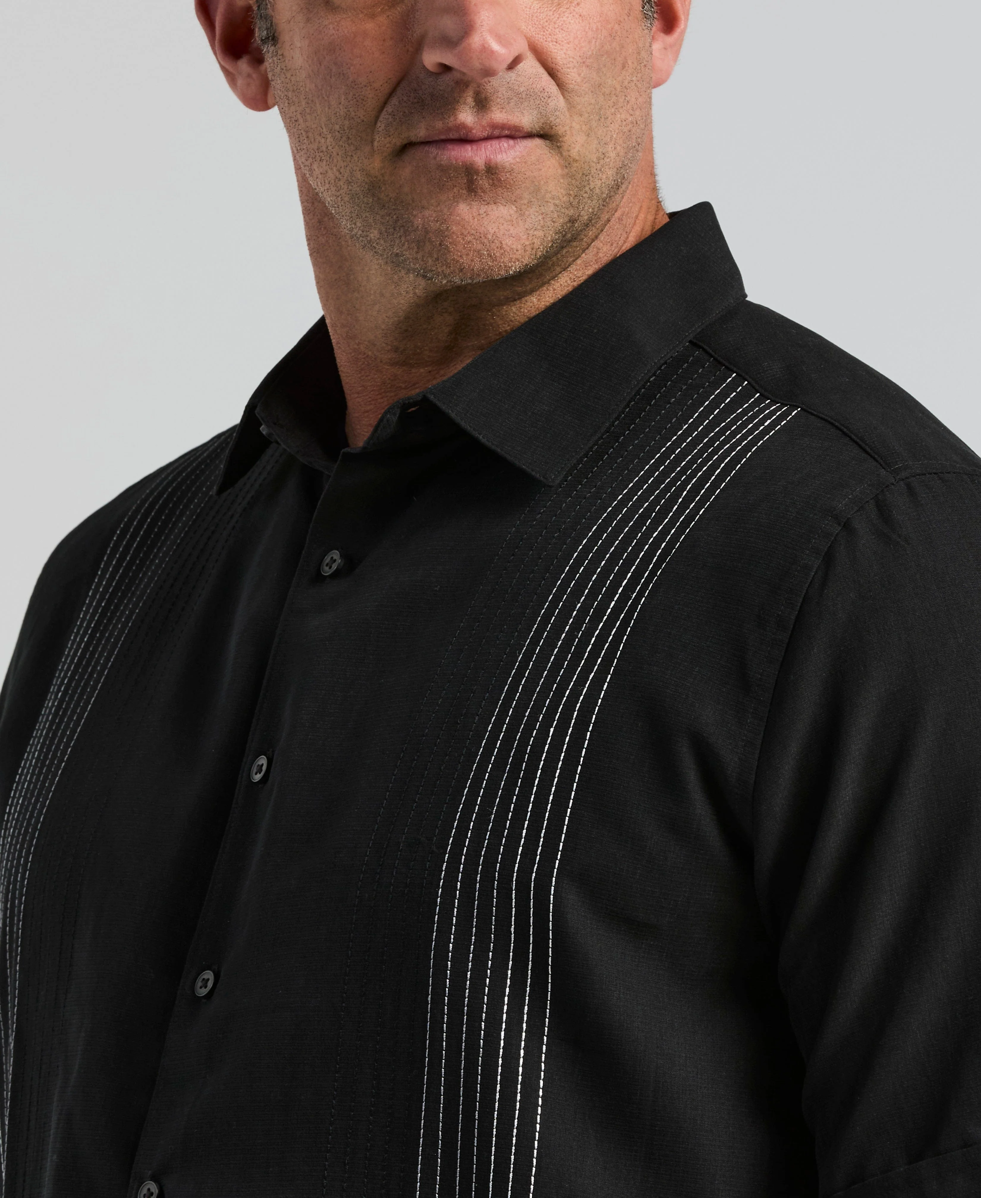 Big & Tall Ombre Embroidered Panel Shirt - Image 3