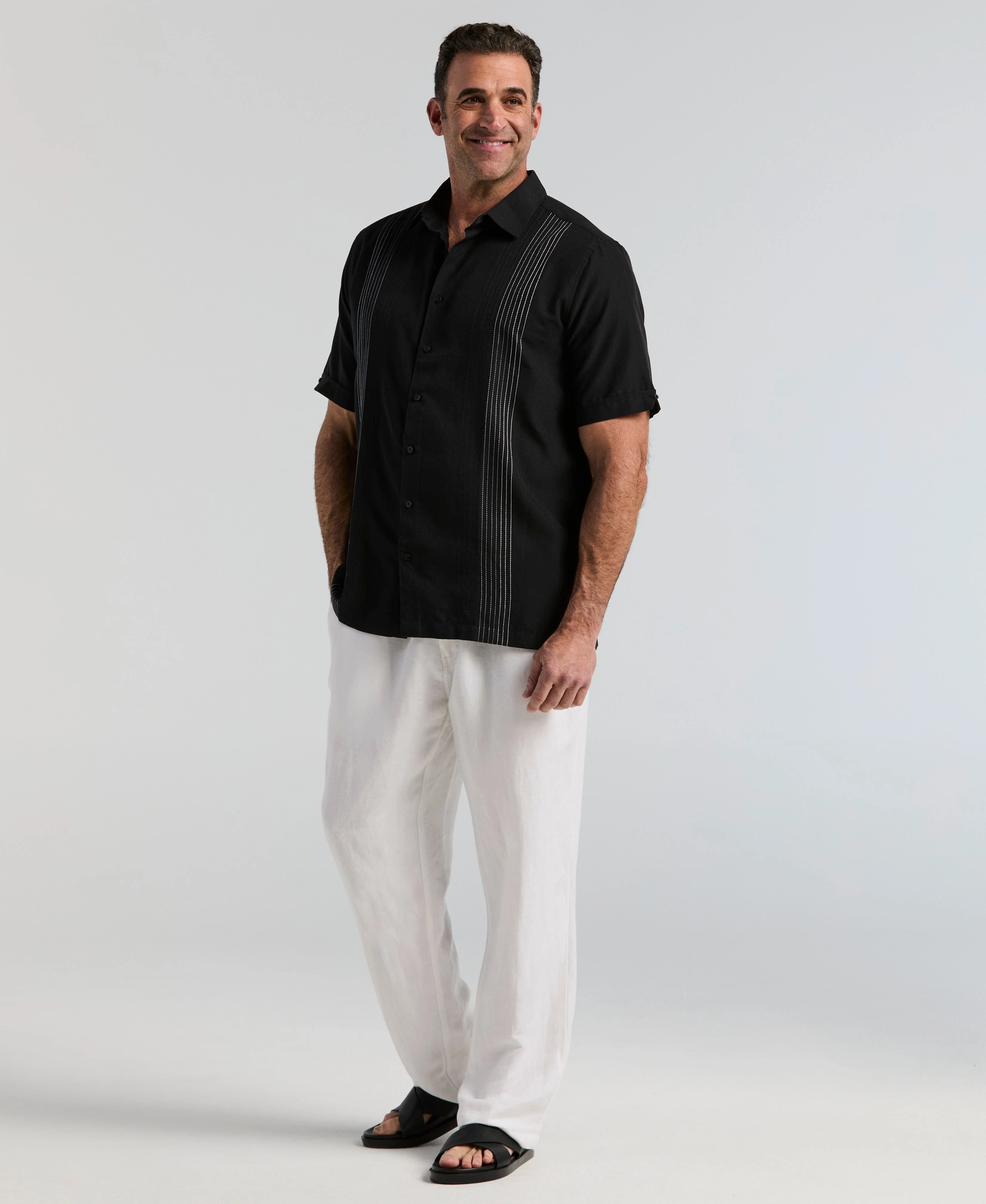 Big & Tall Ombre Embroidered Panel Shirt - Image 4
