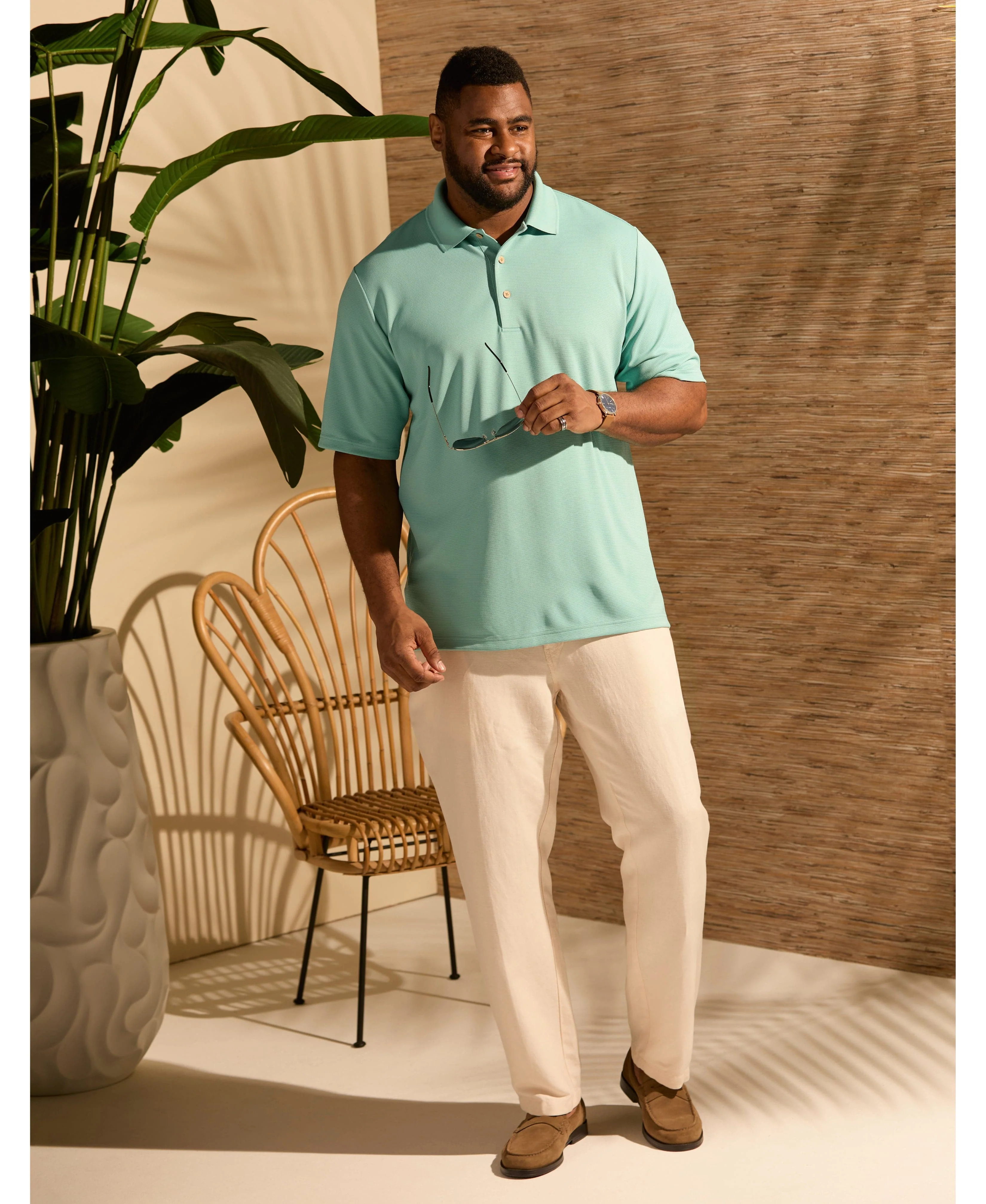 Big & Tall Solid Textured Polo - Image 21