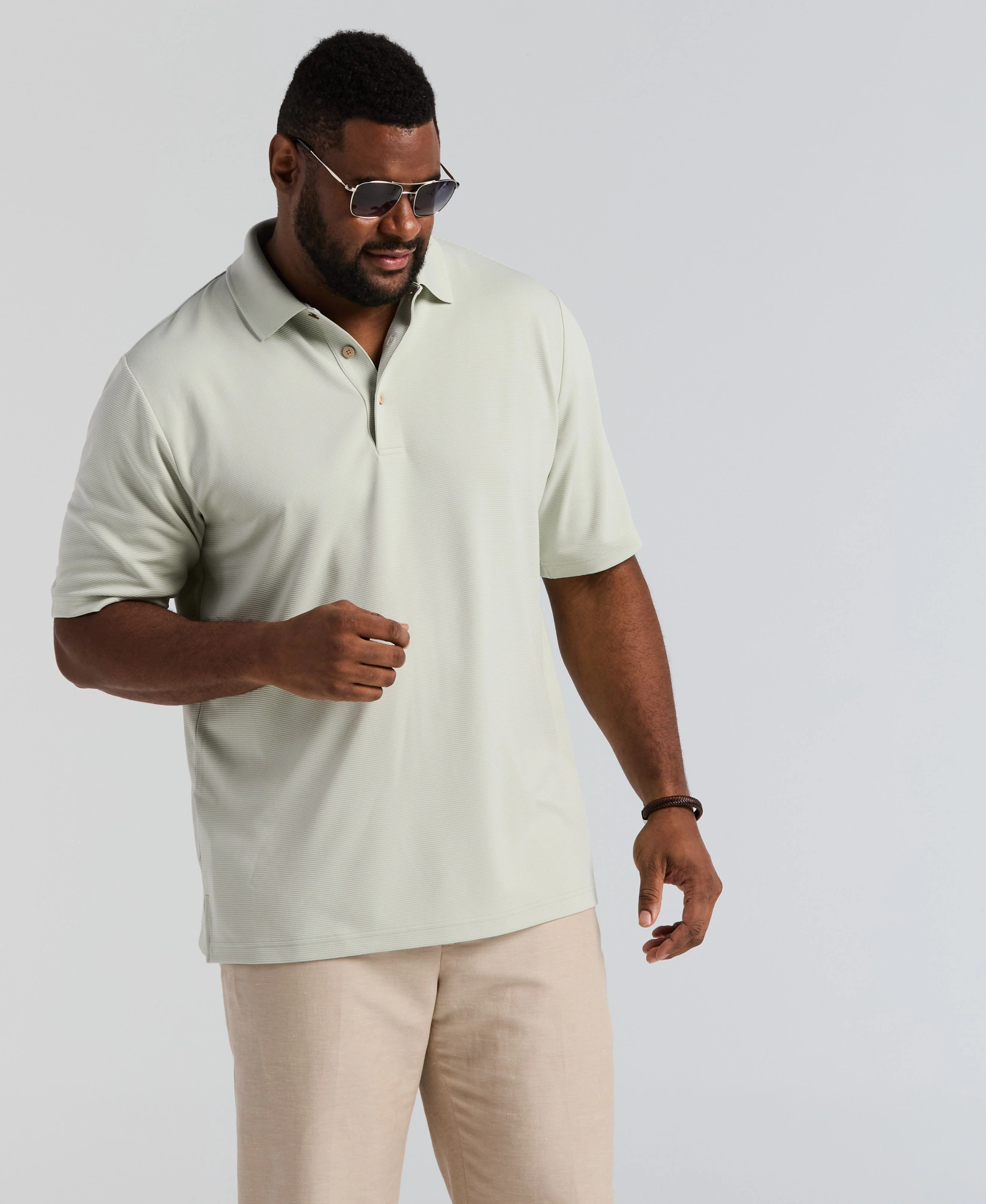 Big & Tall Solid Textured Polo - Image 36