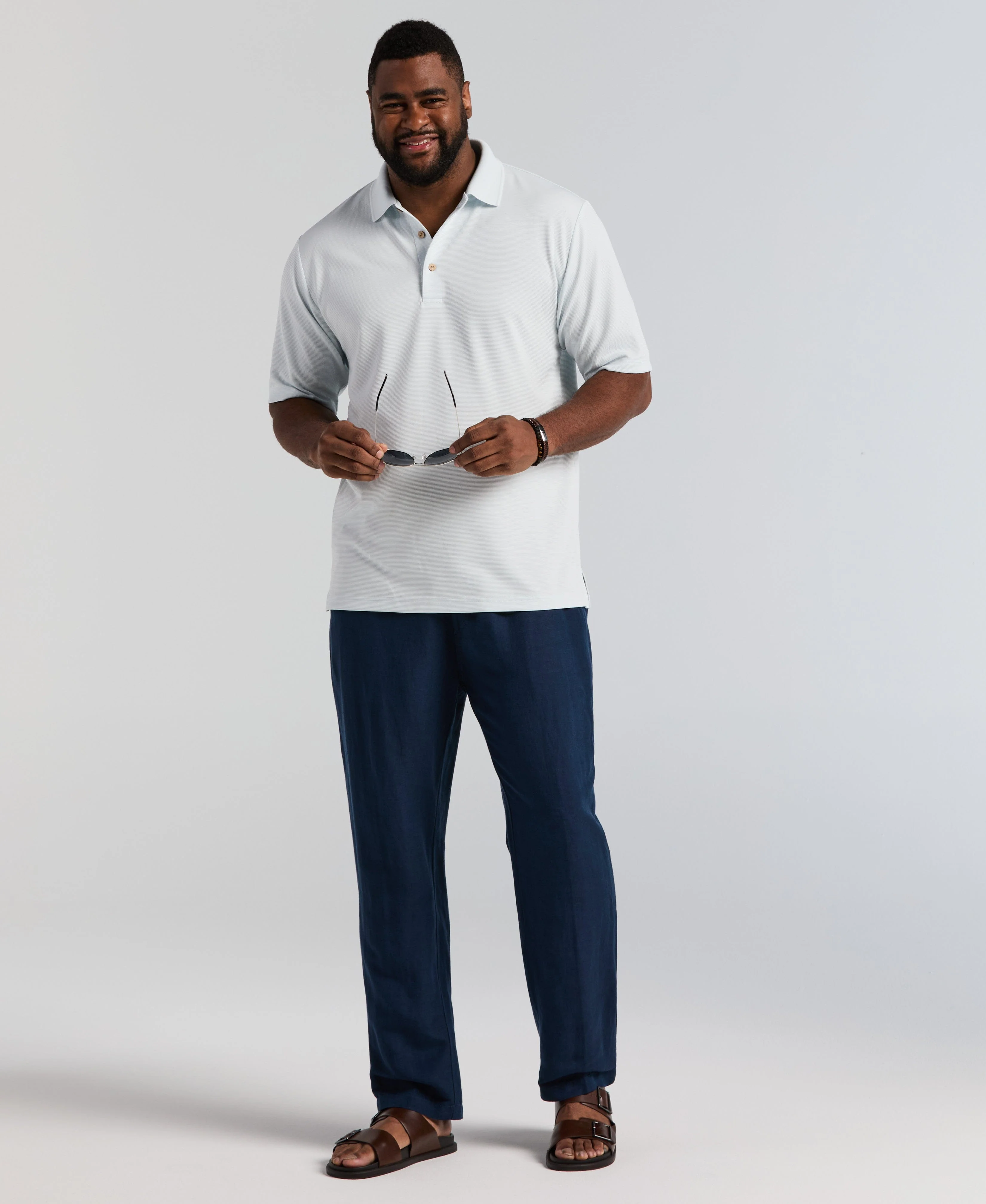 Big & Tall Solid Textured Polo - Image 43