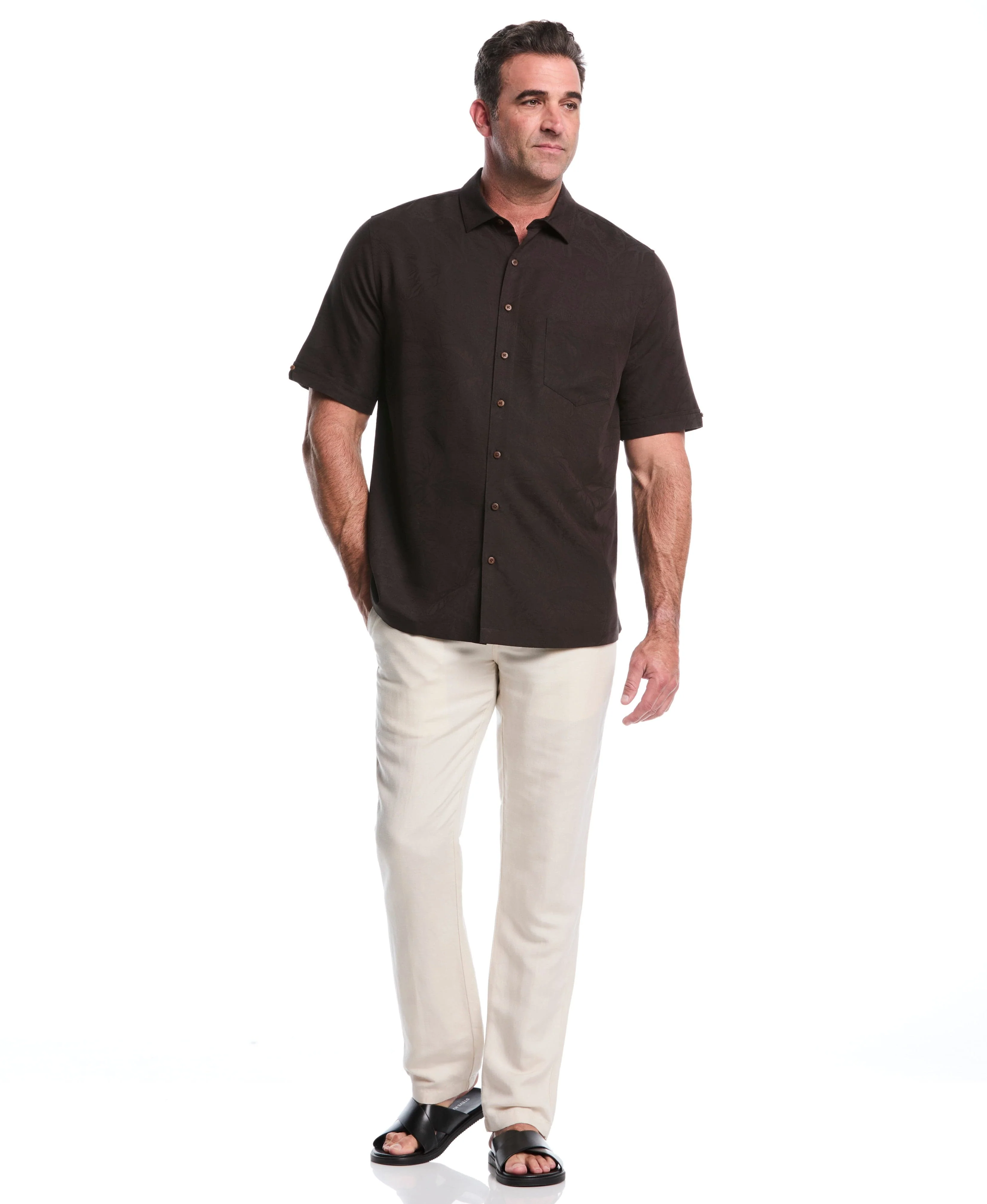Big & Tall Palm Print Shirt - Image 27