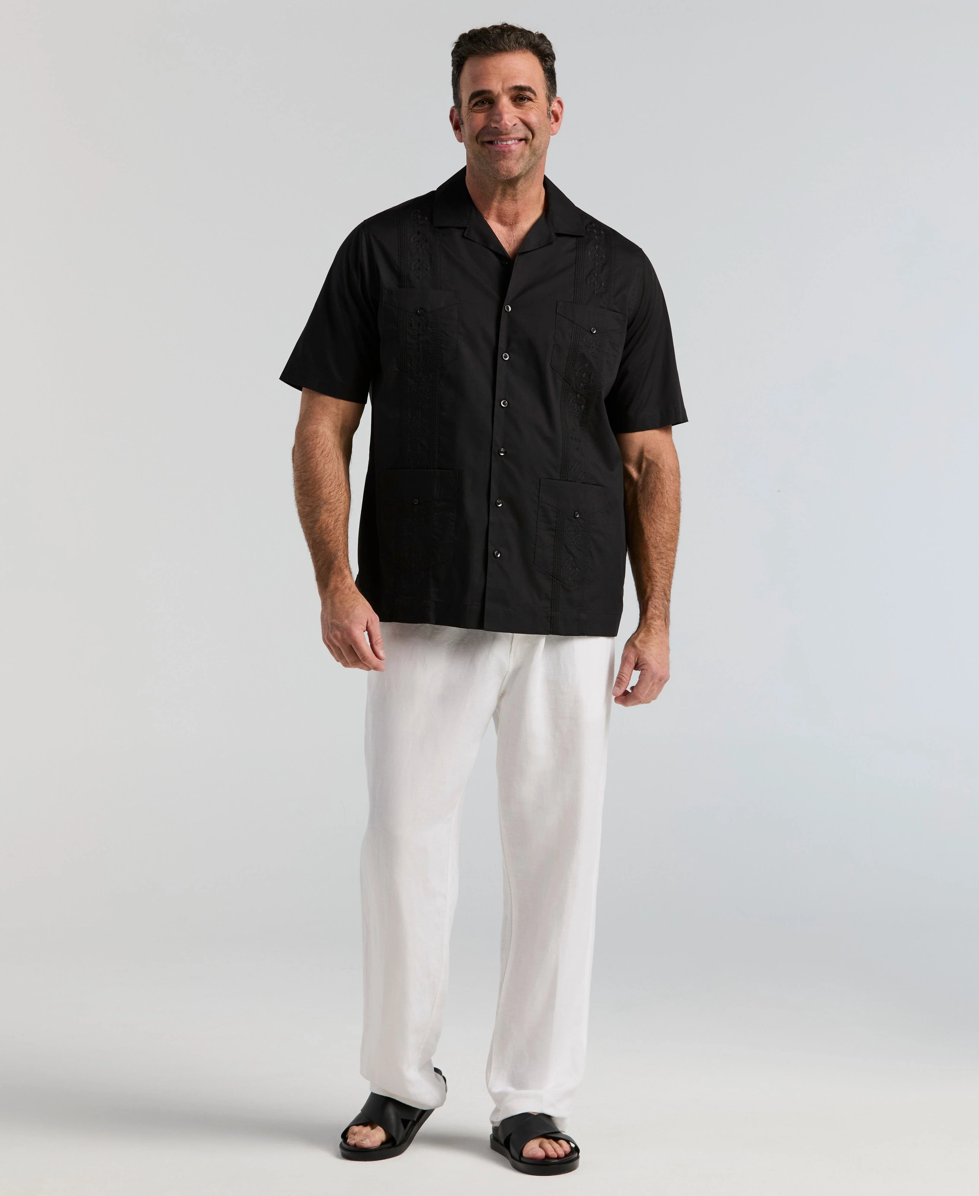Big & Tall Authentic Embroidered Guayabera Shirt - Image 10