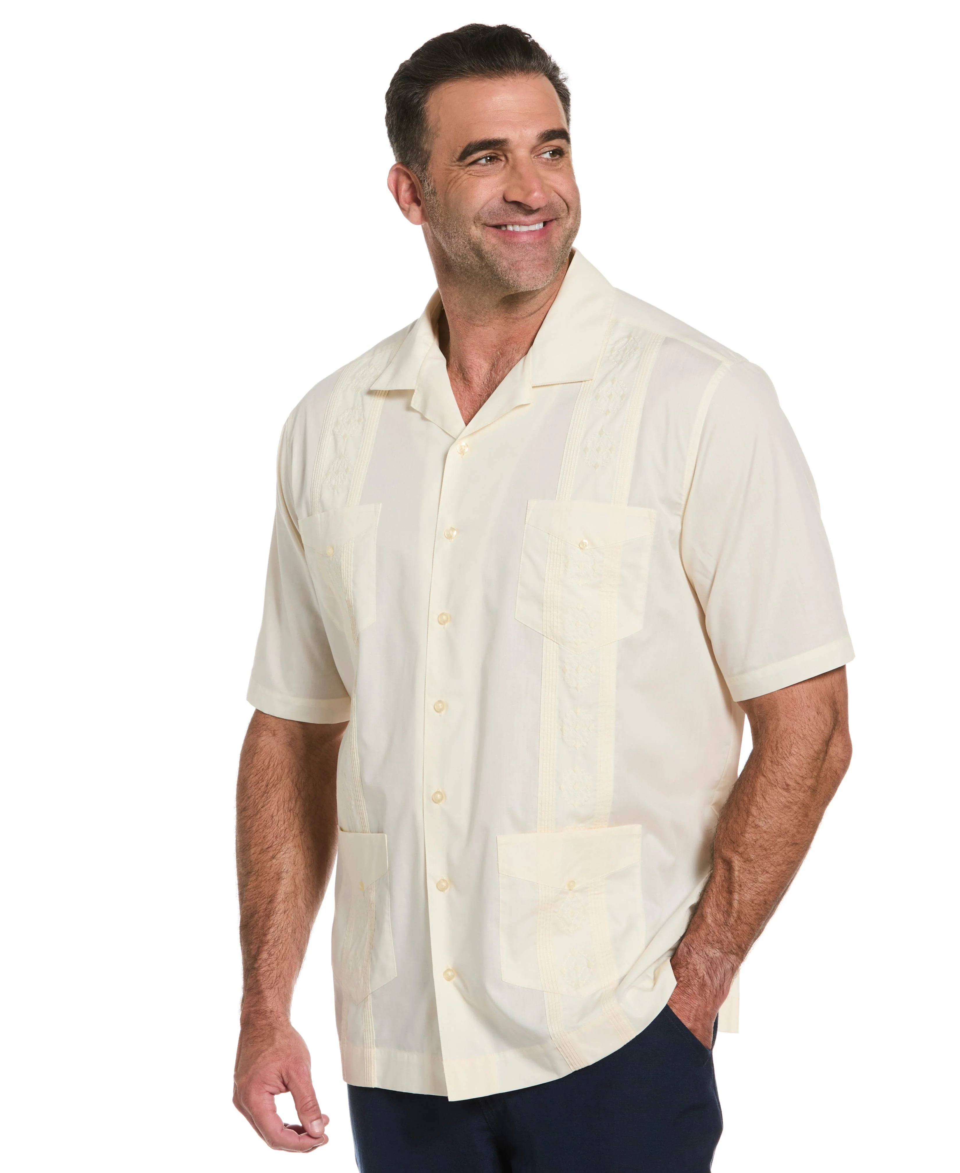 Big & Tall Authentic Embroidered Guayabera Shirt - Image 18