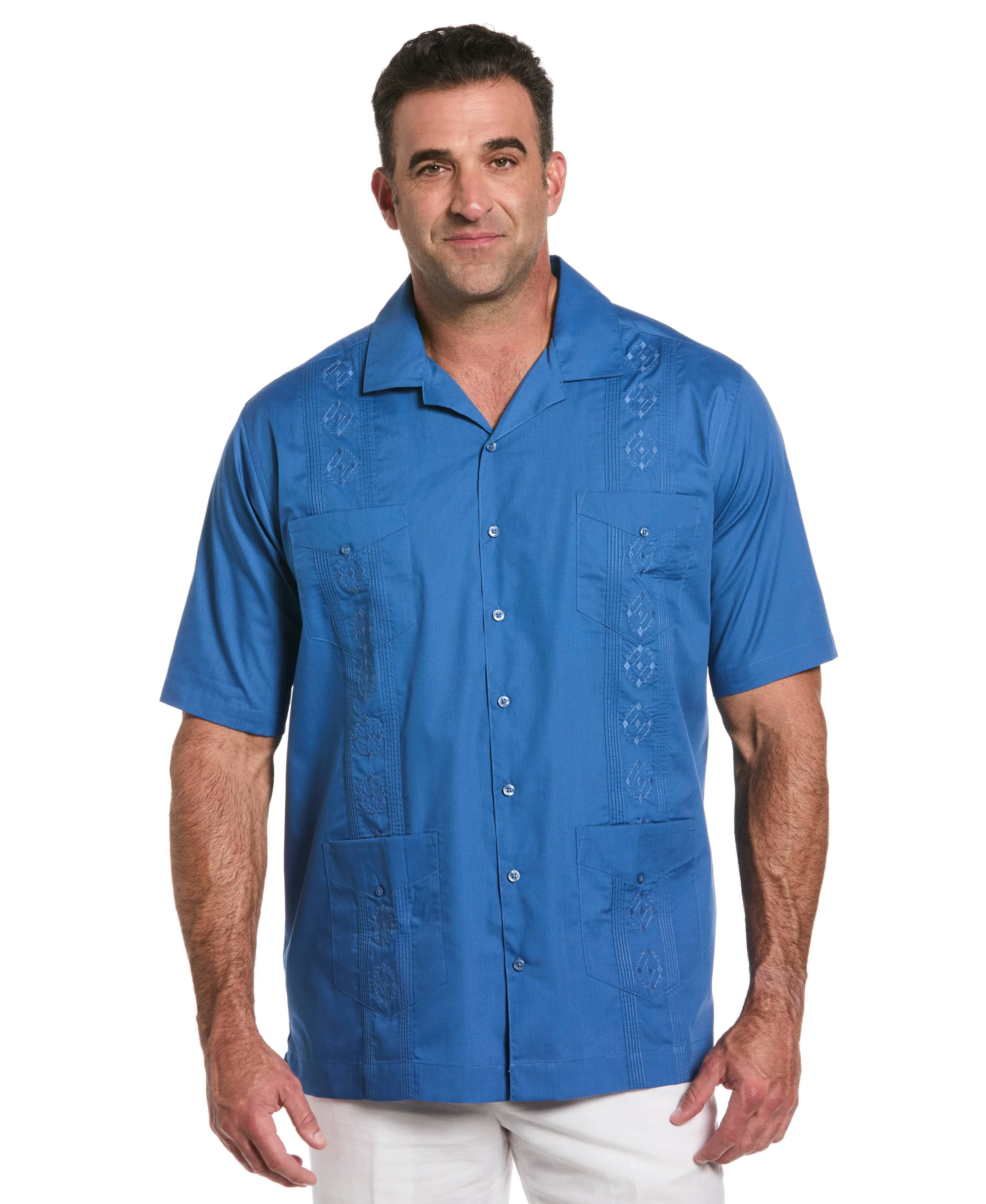 Big & Tall Authentic Embroidered Guayabera Shirt - Image 23