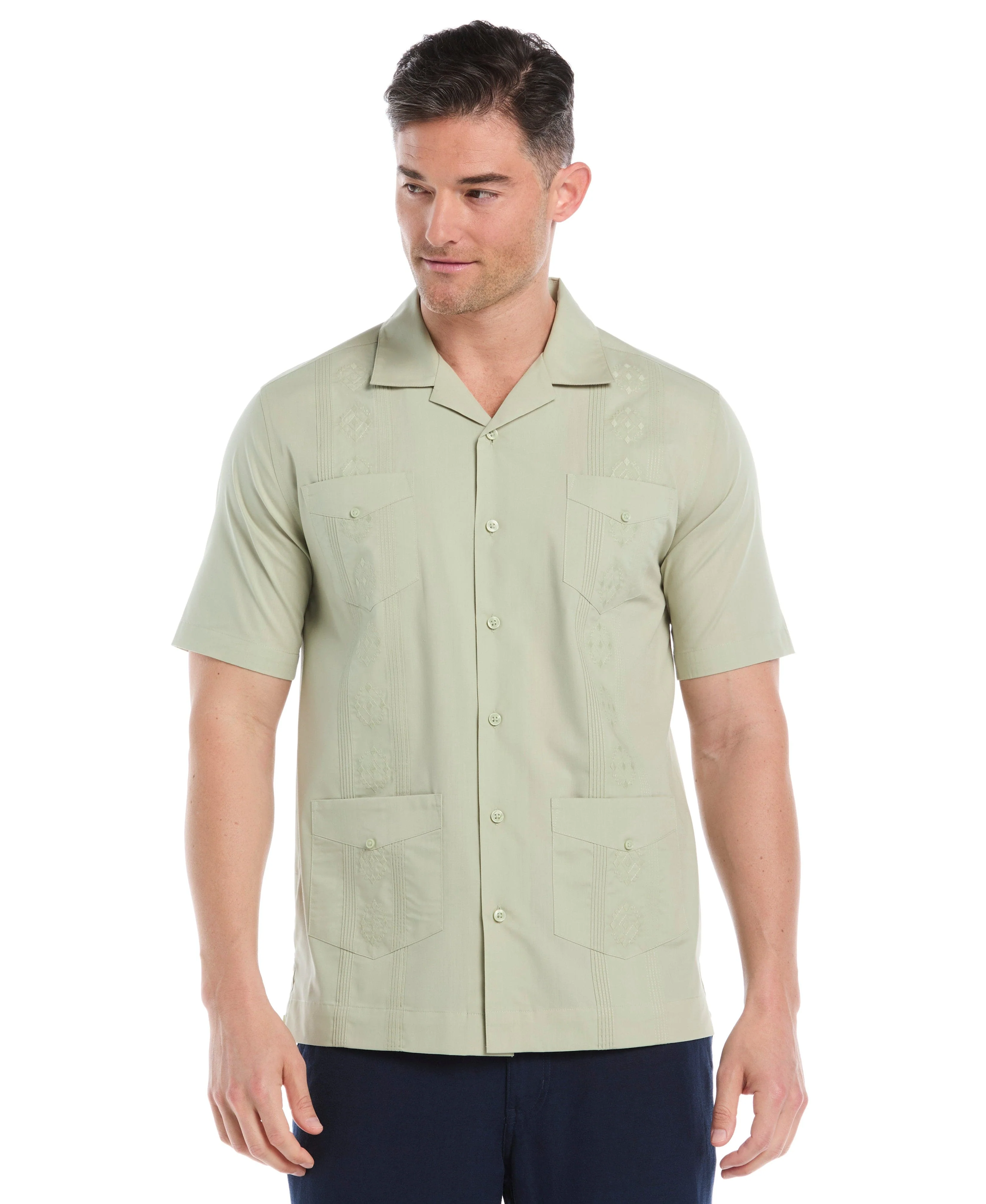 Big & Tall Authentic Embroidered Guayabera Shirt - Image 33