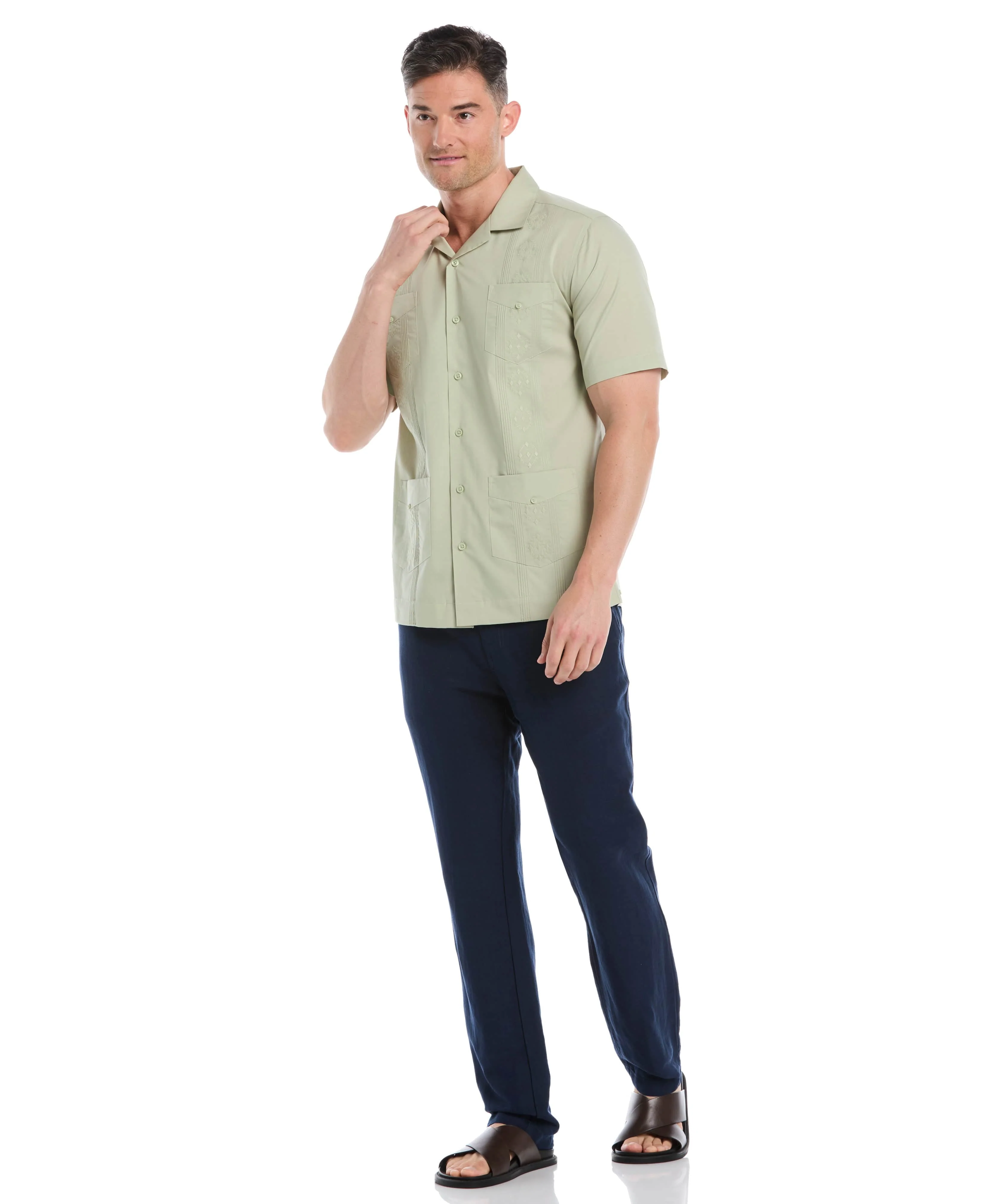 Big & Tall Authentic Embroidered Guayabera Shirt - Image 36