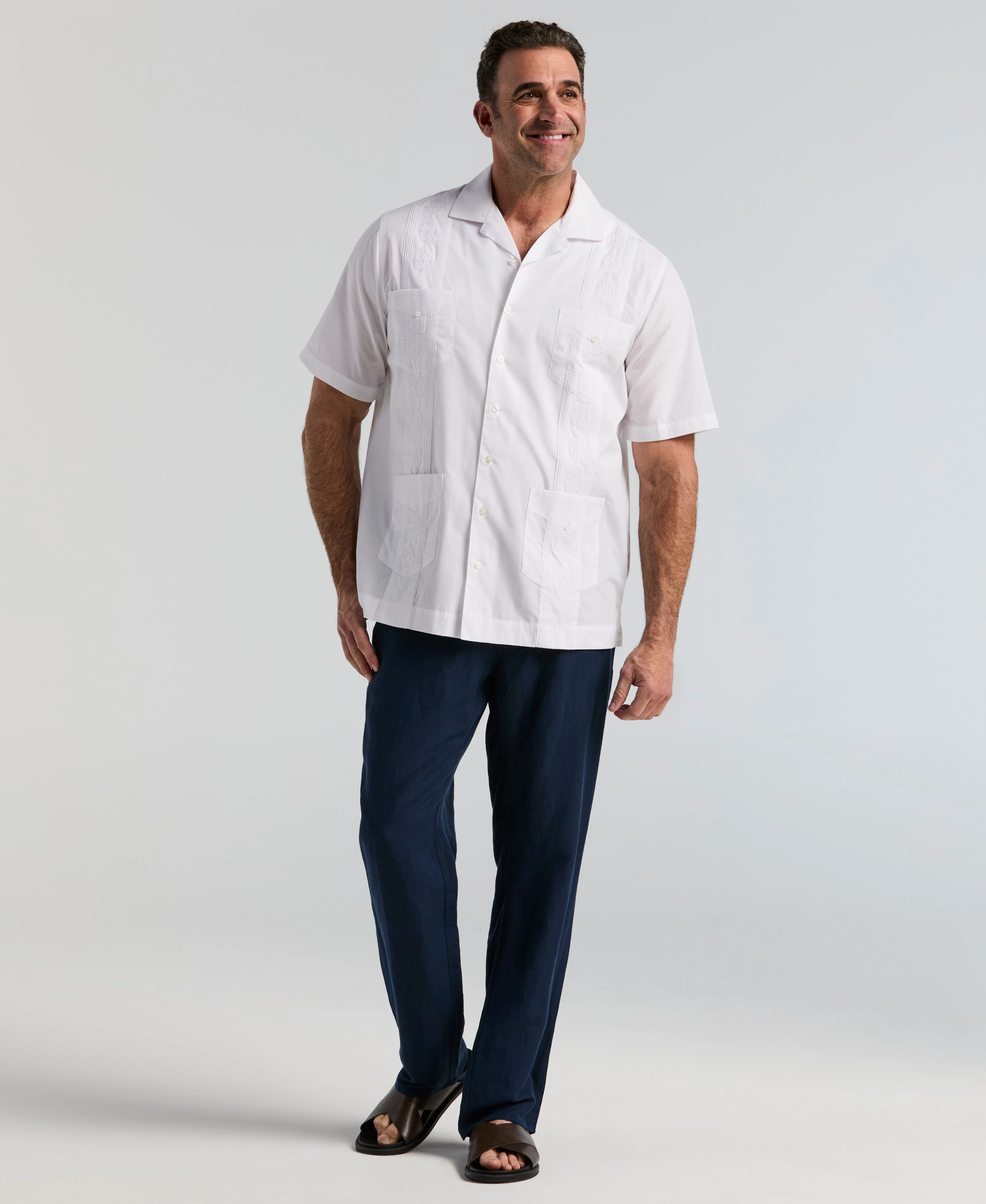 Big & Tall Authentic Embroidered Guayabera Shirt - Image 4