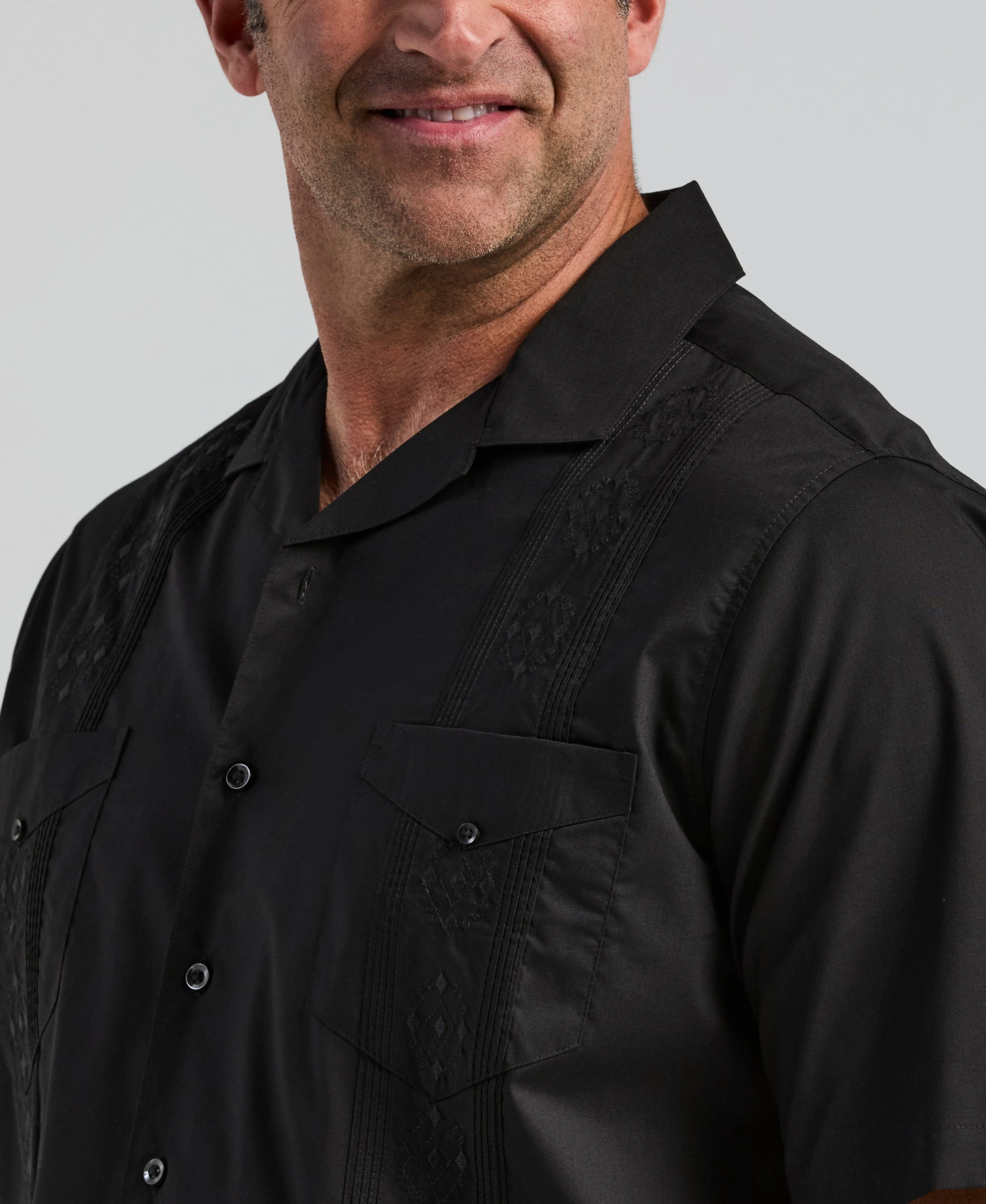 Big & Tall Authentic Embroidered Guayabera Shirt - Image 9