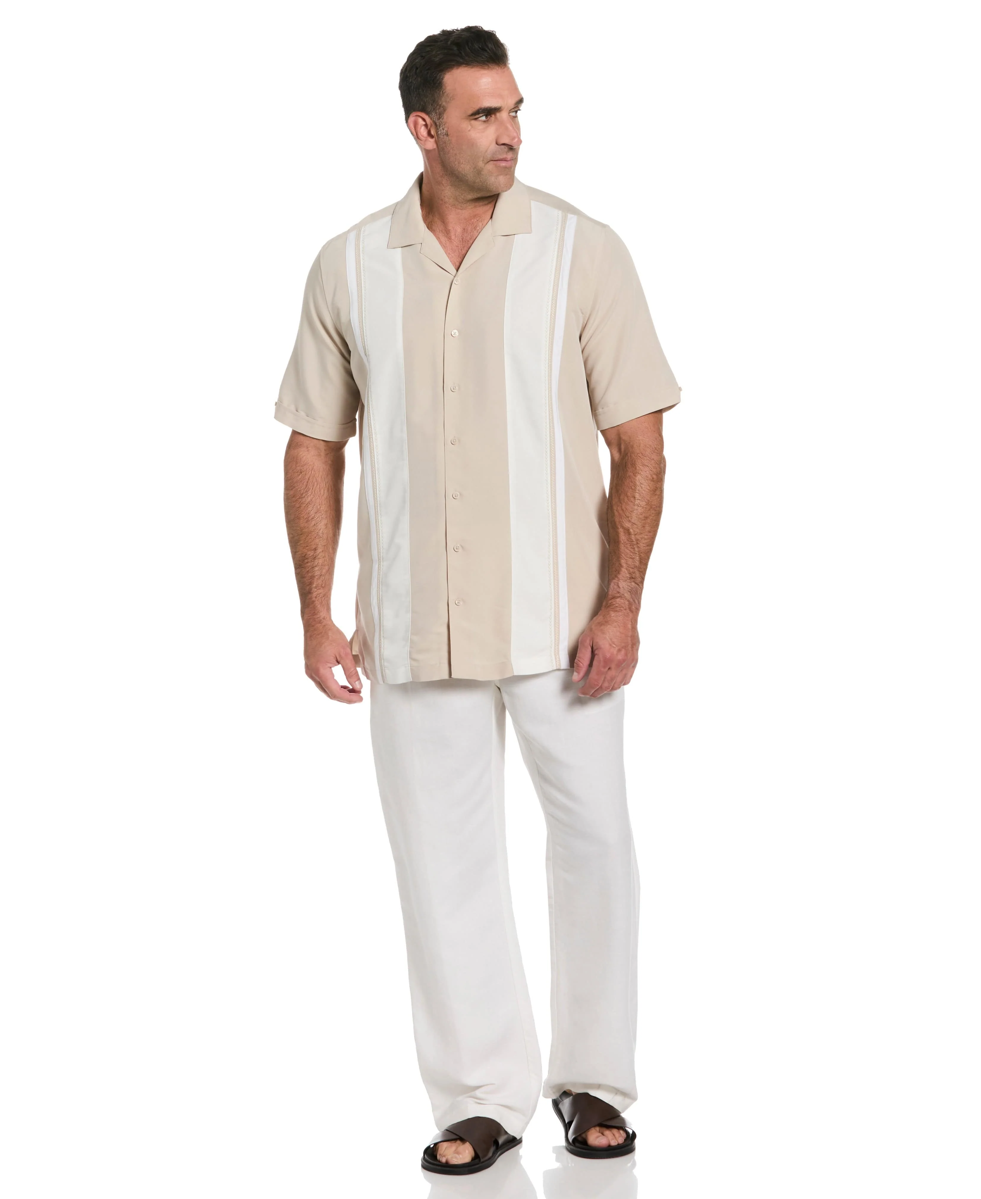 Big & Tall Retro Panel Embroidered Shirt - Image 11