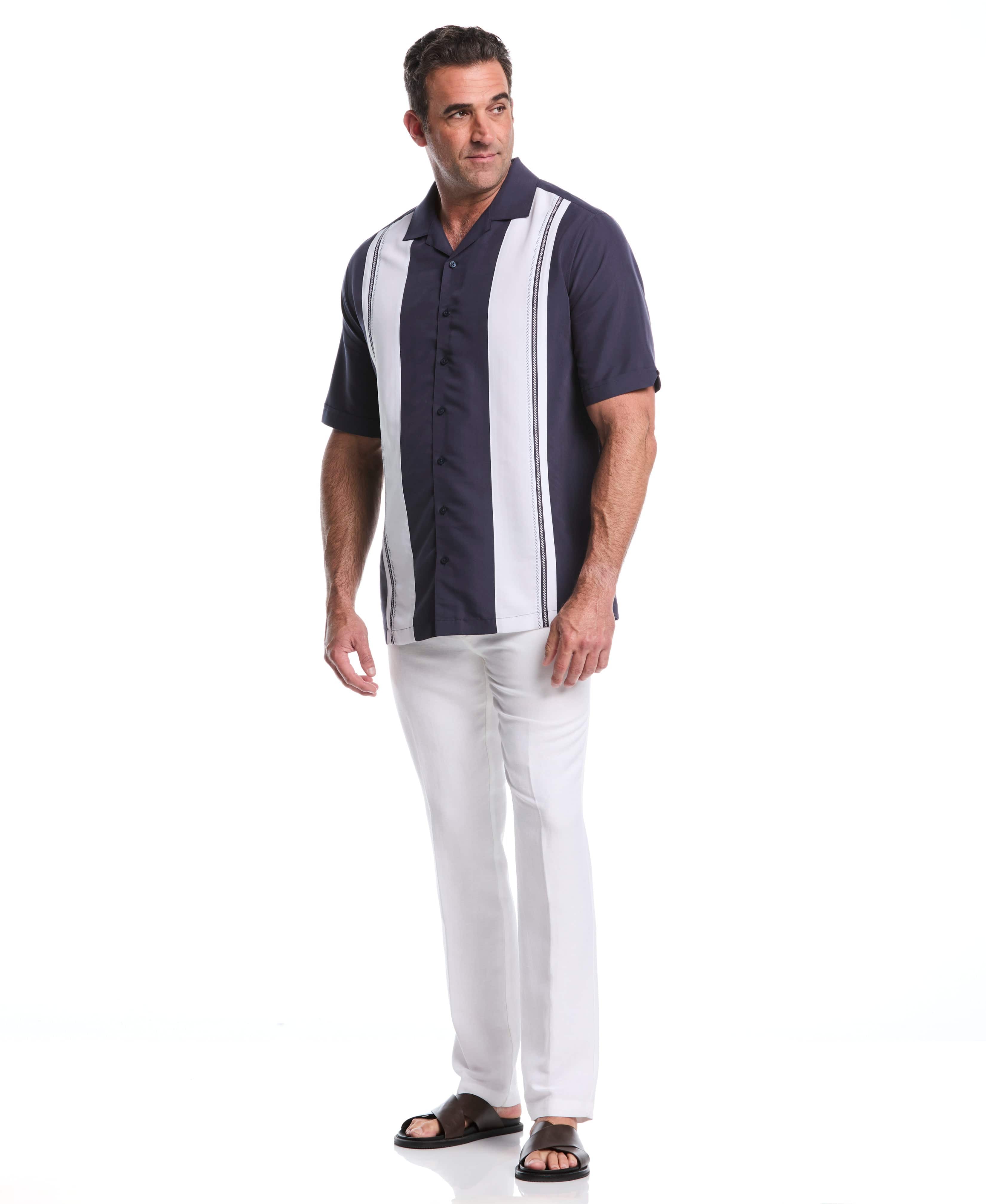 Big & Tall Retro Panel Embroidered Shirt - Image 17