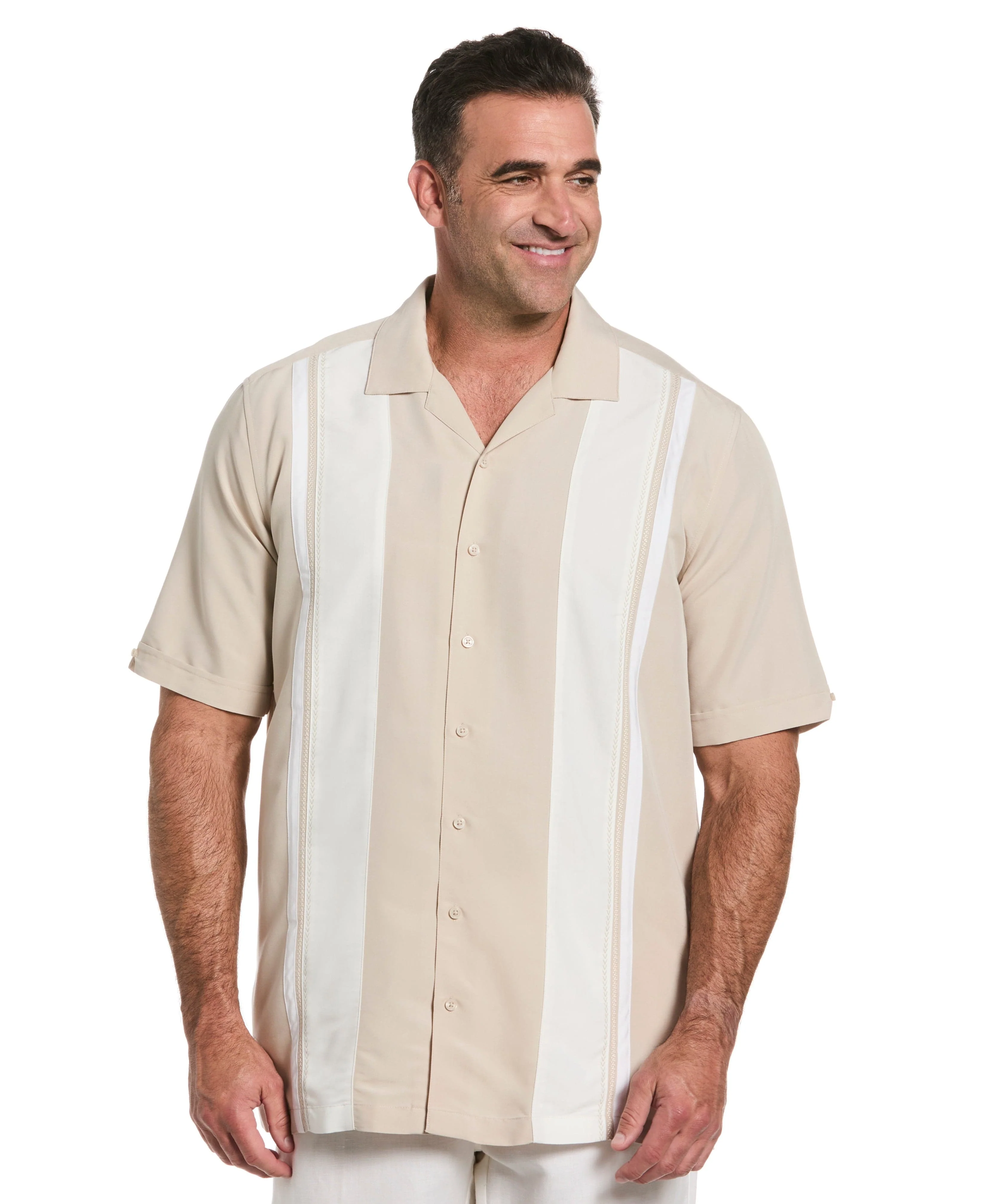 Big & Tall Retro Panel Embroidered Shirt - Image 7