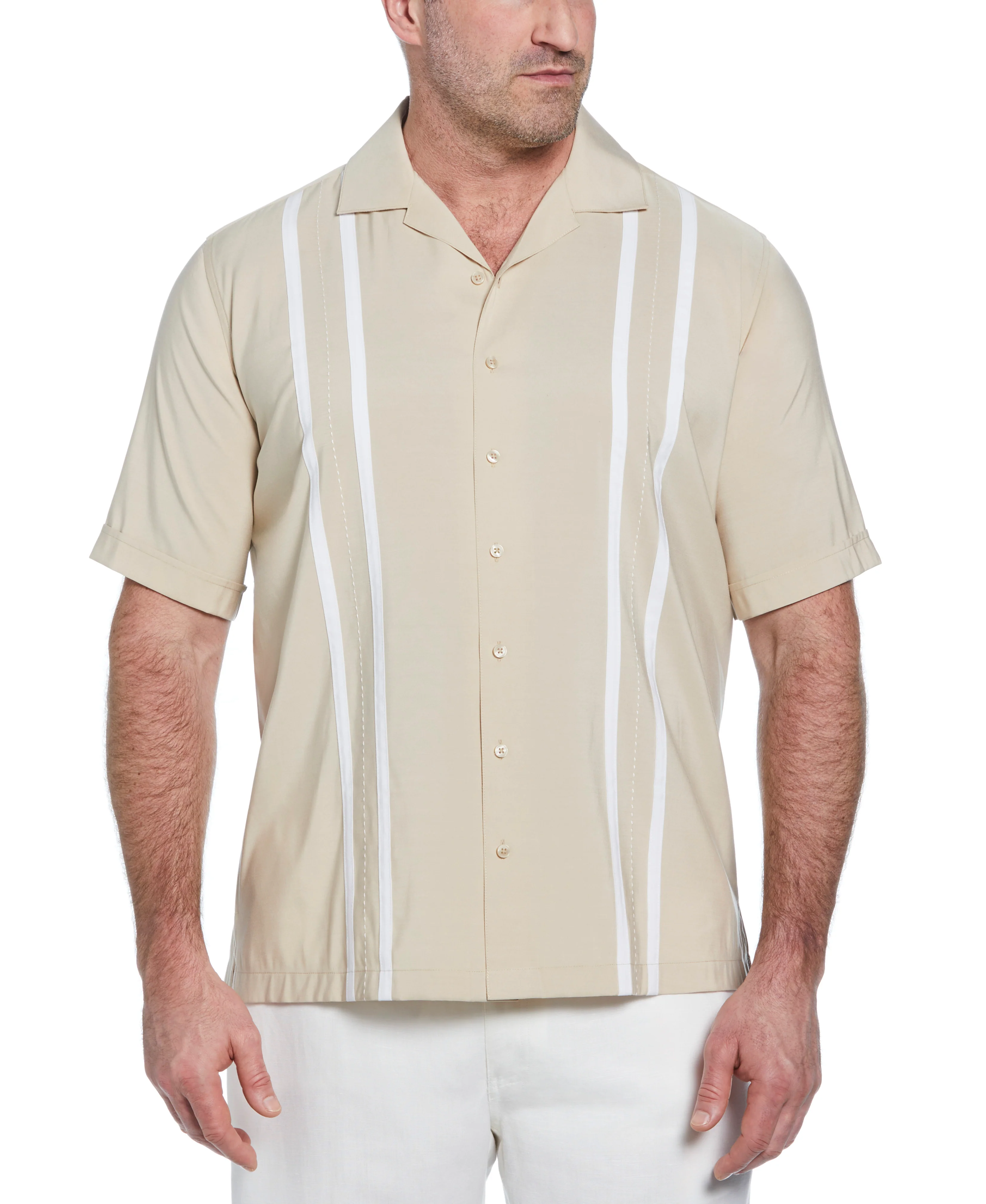 Big & Tall Contrast Panel Camp Collar Shirt - Image 21