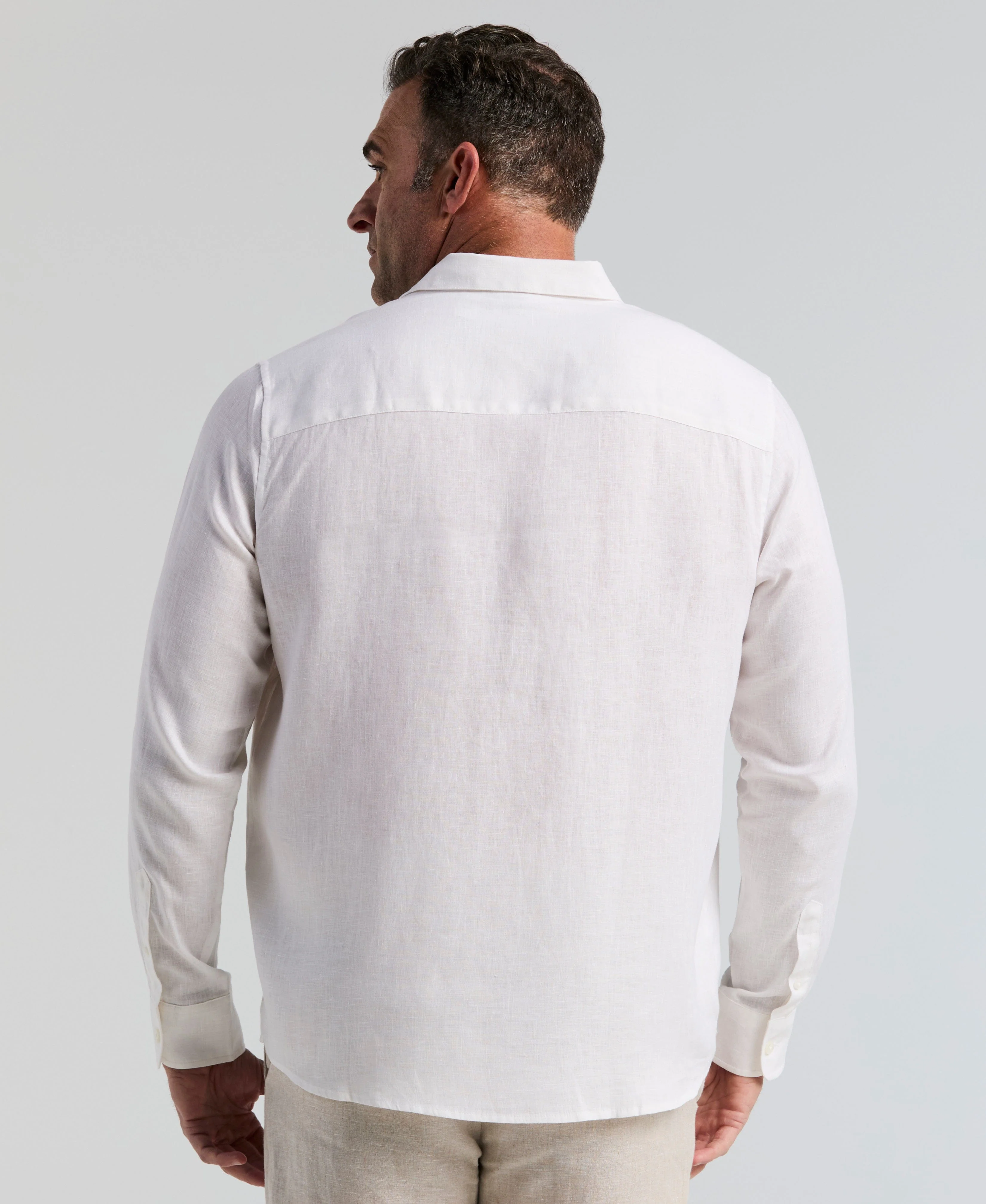 Big & Tall Solid Linen Sport Shirt - Image 2