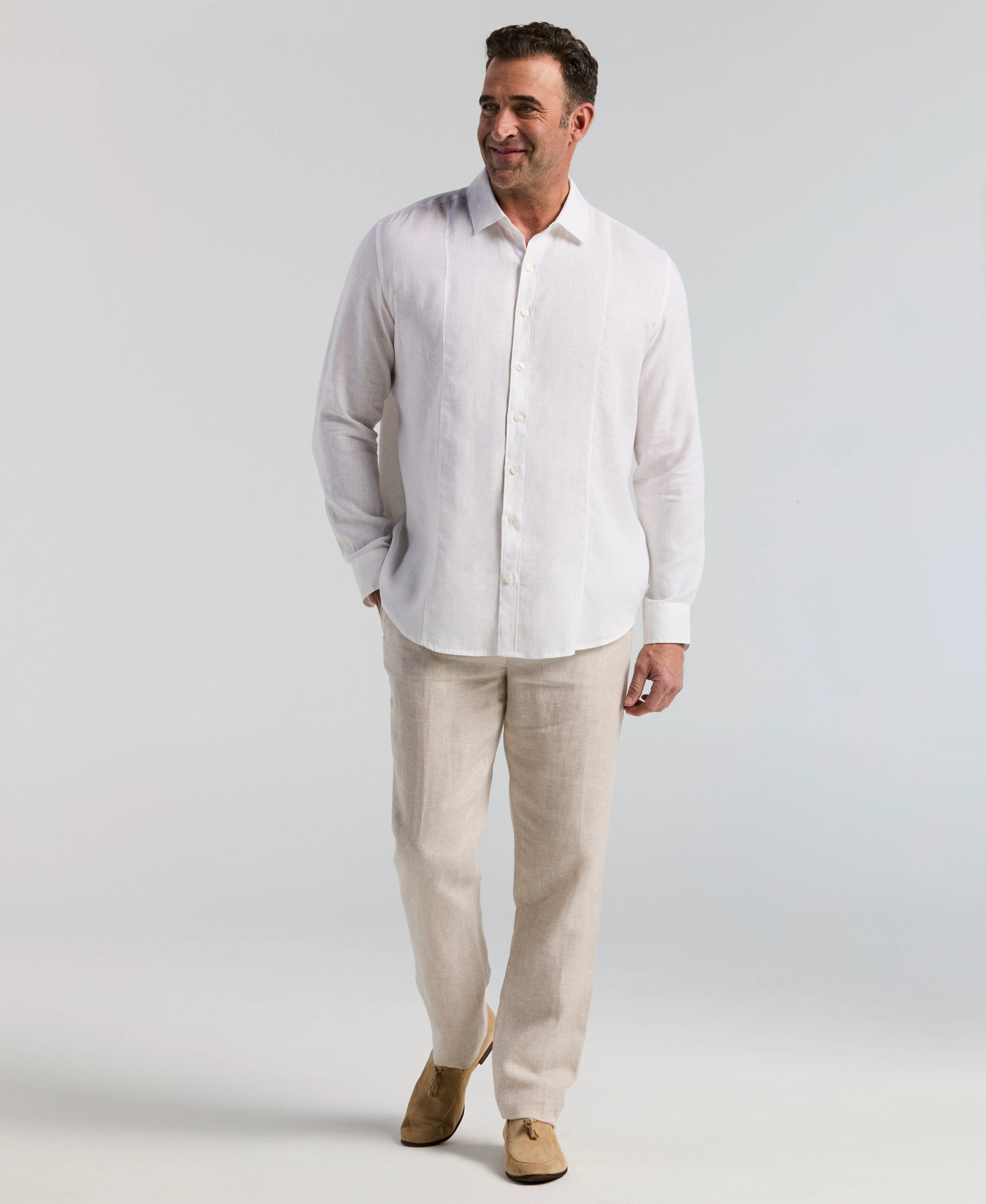 Big & Tall Solid Linen Sport Shirt - Image 5