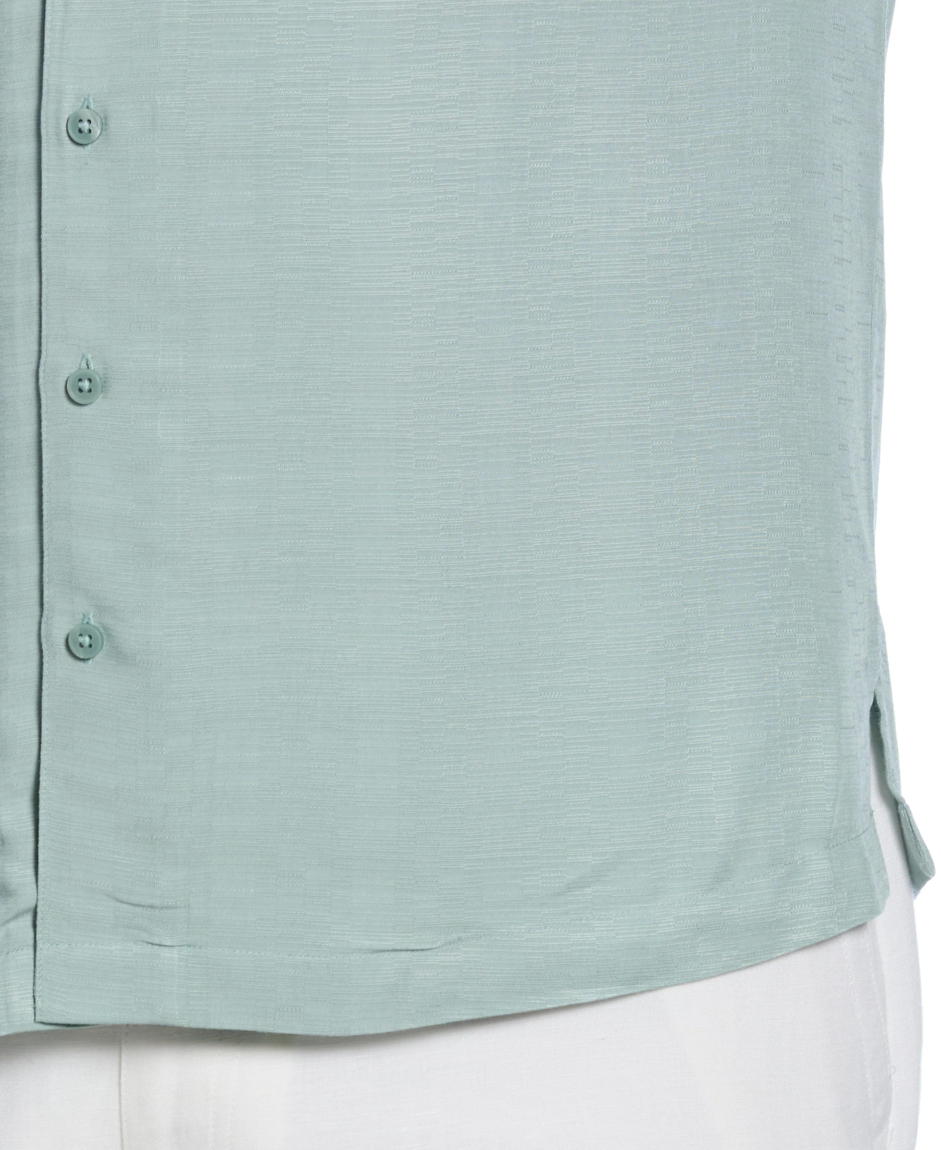 Big & Tall Solid Textured Cuban Collar Shirt - Image 13