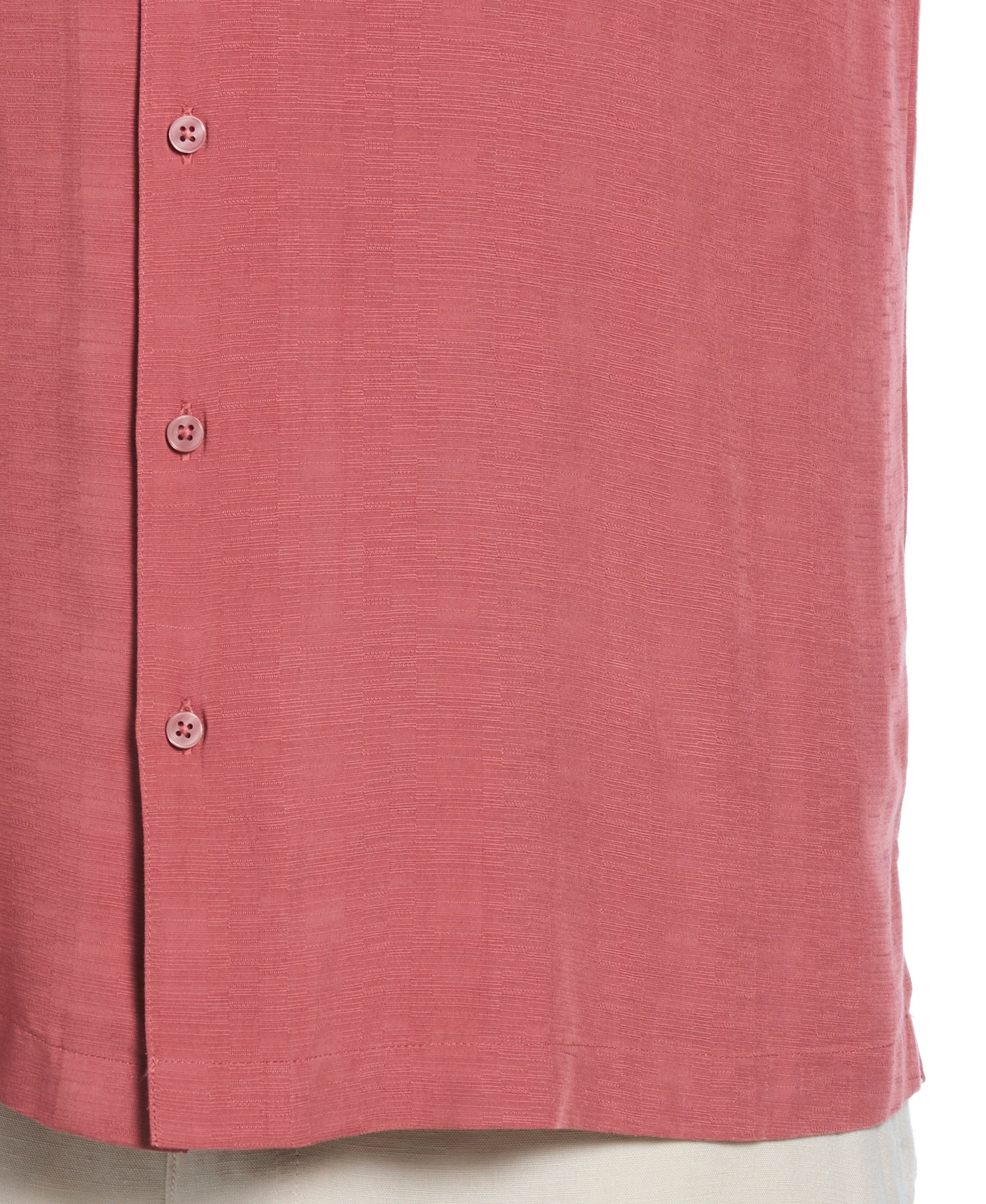 Big & Tall Solid Textured Cuban Collar Shirt - Image 3
