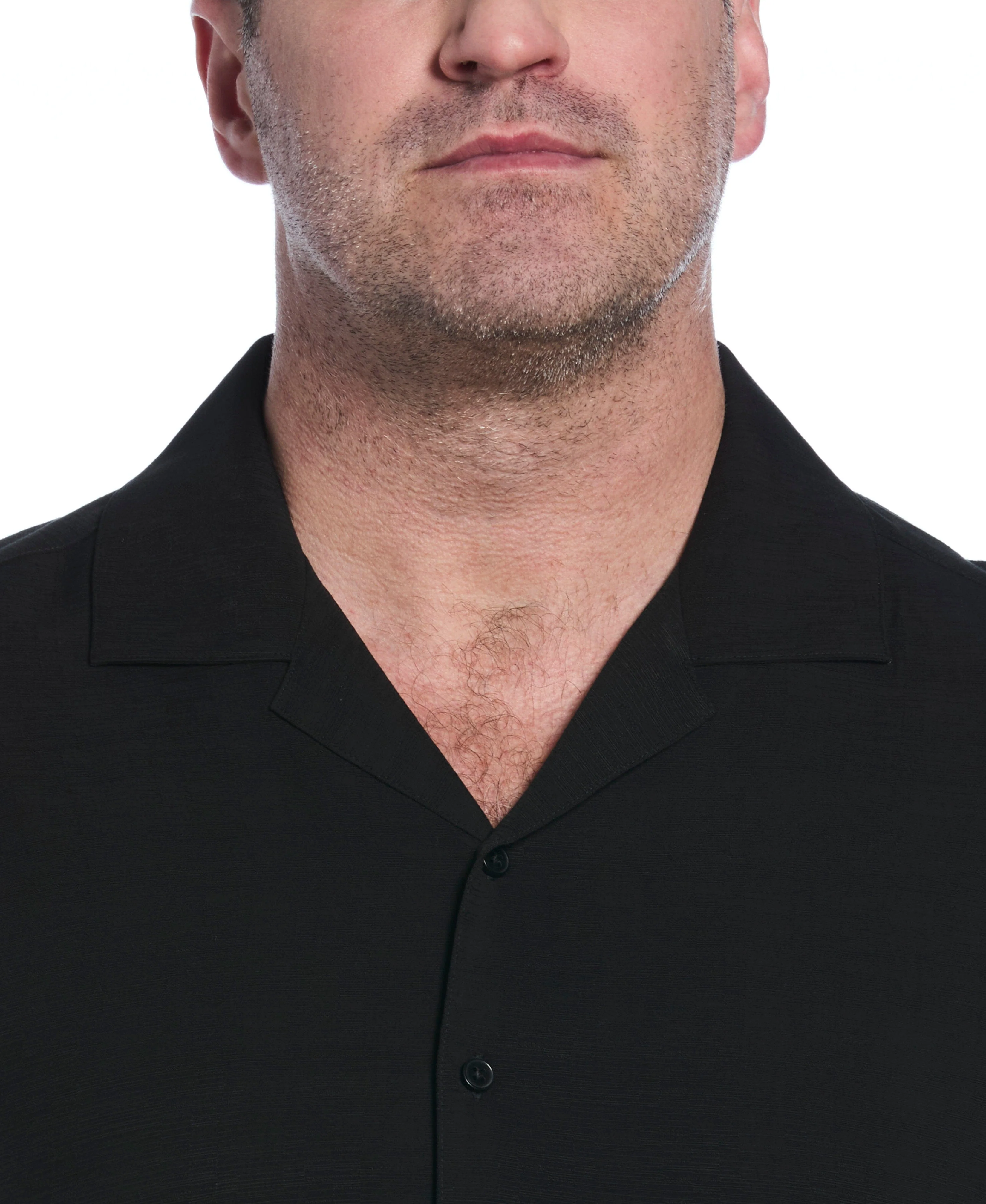 Big & Tall Solid Textured Cuban Collar Shirt - Image 9