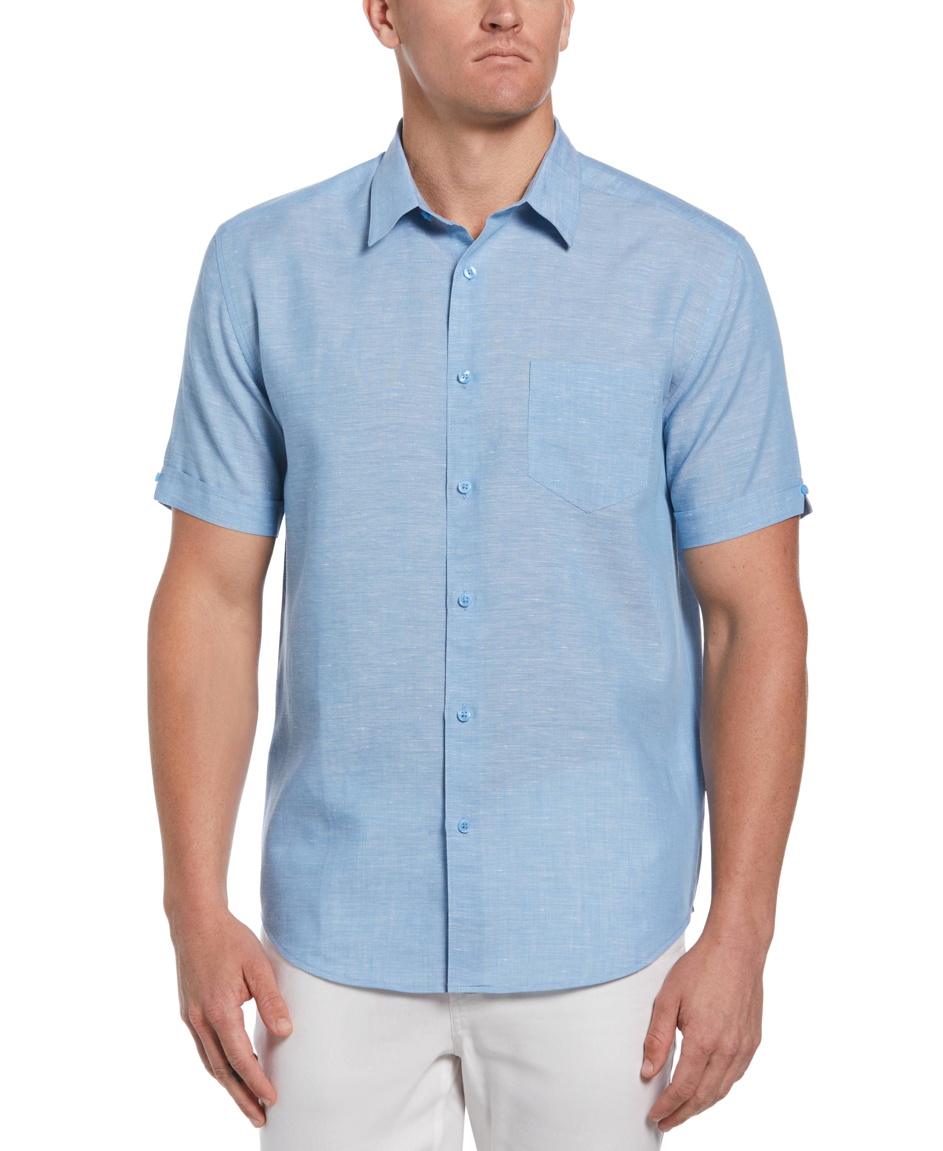 Big & Tall Travelselect™ Linen-Blend One Pocket Shirt - Image 15