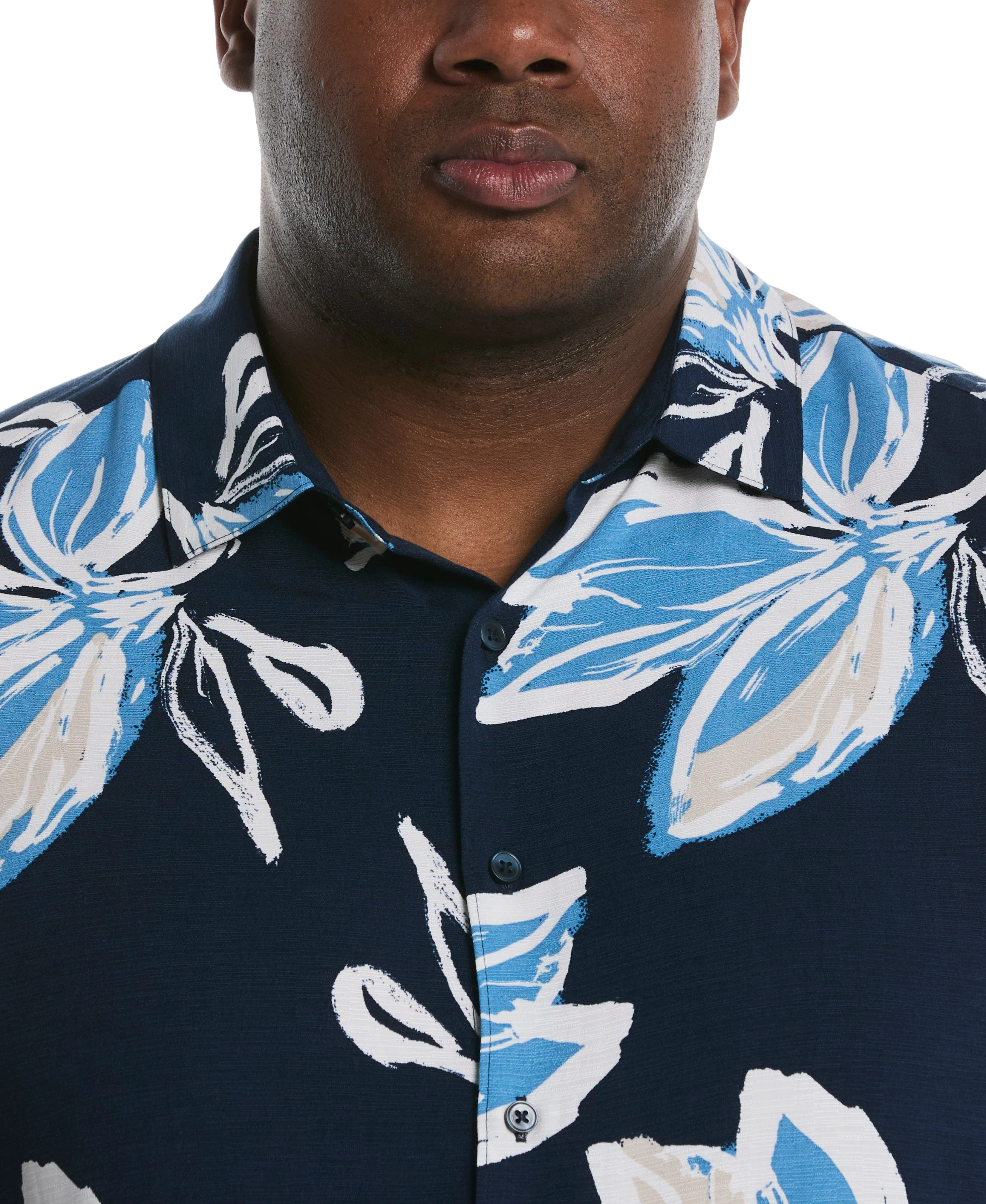Big & Tall All-Over Tropical Print Shirt - Image 4